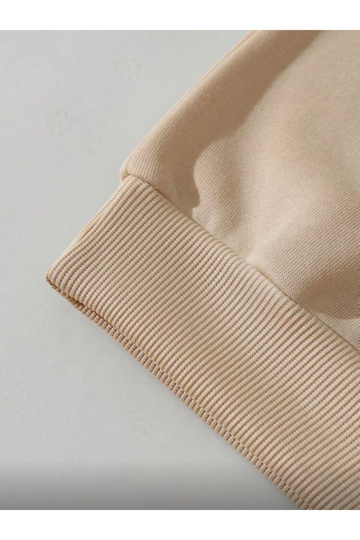 Baskı Detaylı Bisiklet Yaka İçi Polarlı Sweatshirt