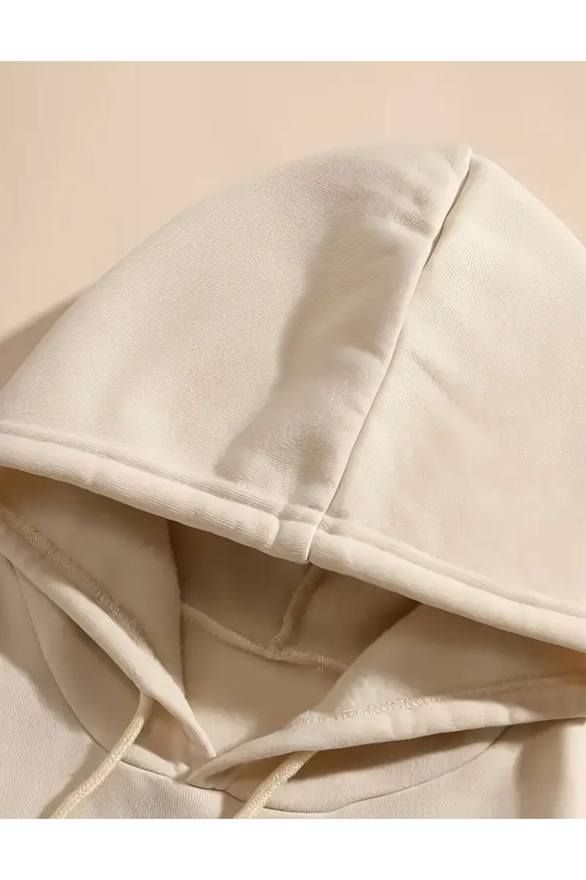 Arka Desen Baskılı İçi Polarlı Kapüşonlu Sweatshirt