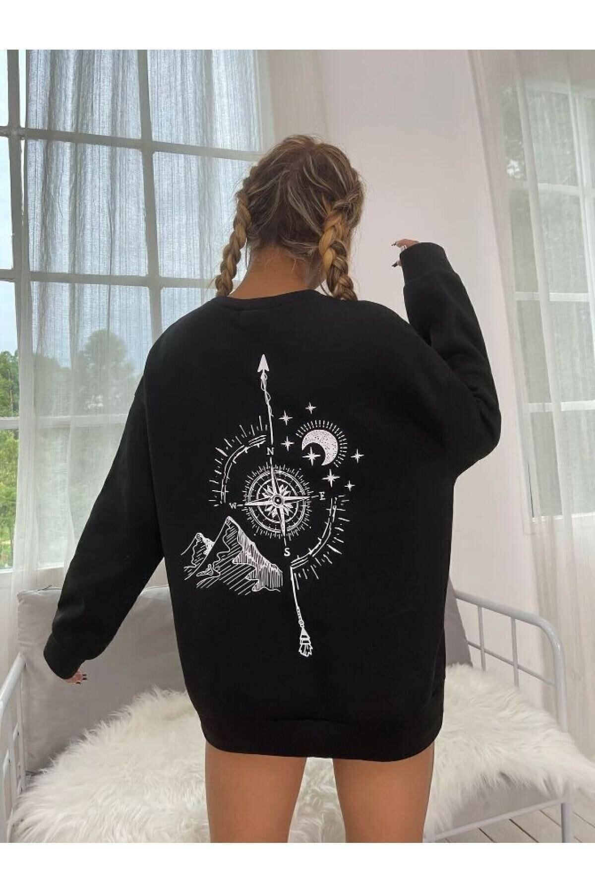 North Baskılı Sweatshirt