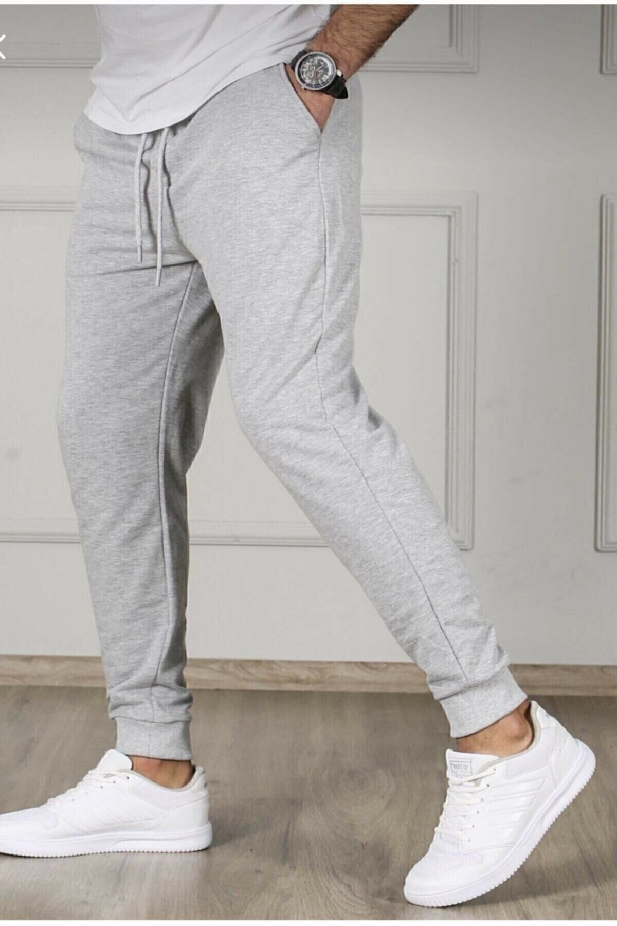 Erkek Gri Slim Fit Jogger Eşofman Altı