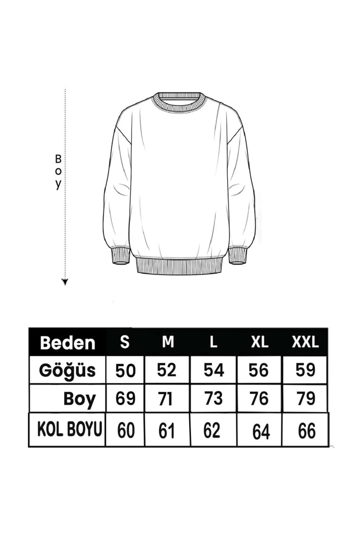 Ayıcık Desen Detaylı Bisiklet Yaka İçi Polarlı Sweatshirt