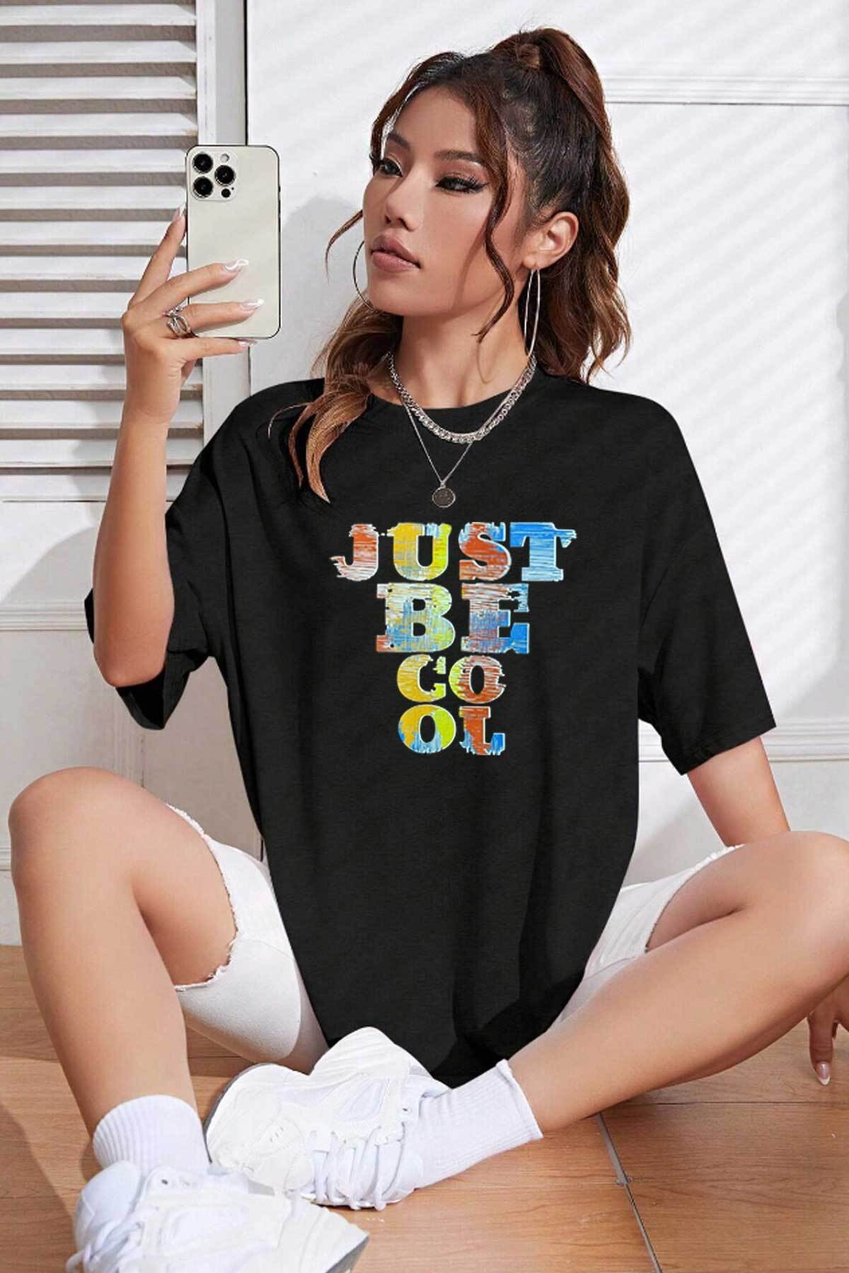 Unisex Just Be Cool Baskılı Tişört