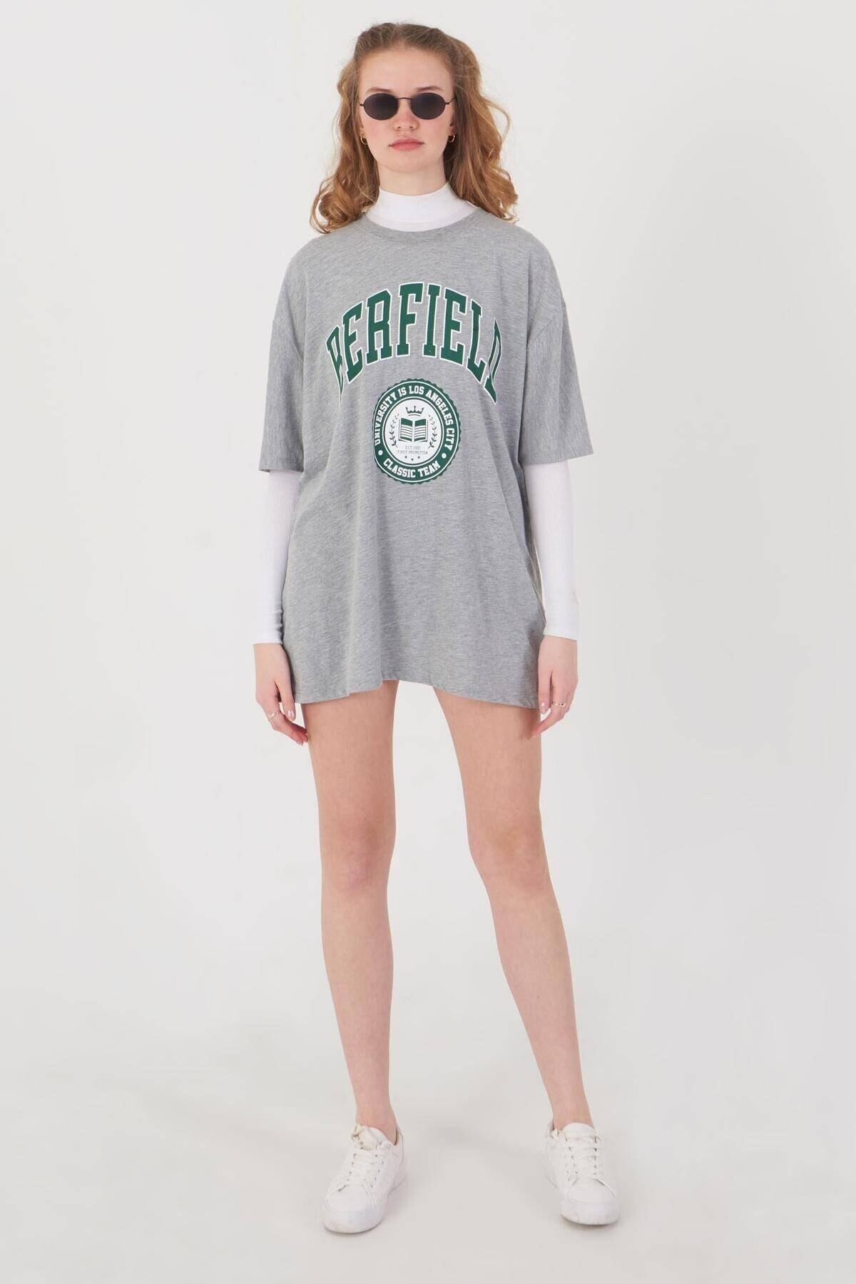  Kadın Erfield Baskılı Tshirt