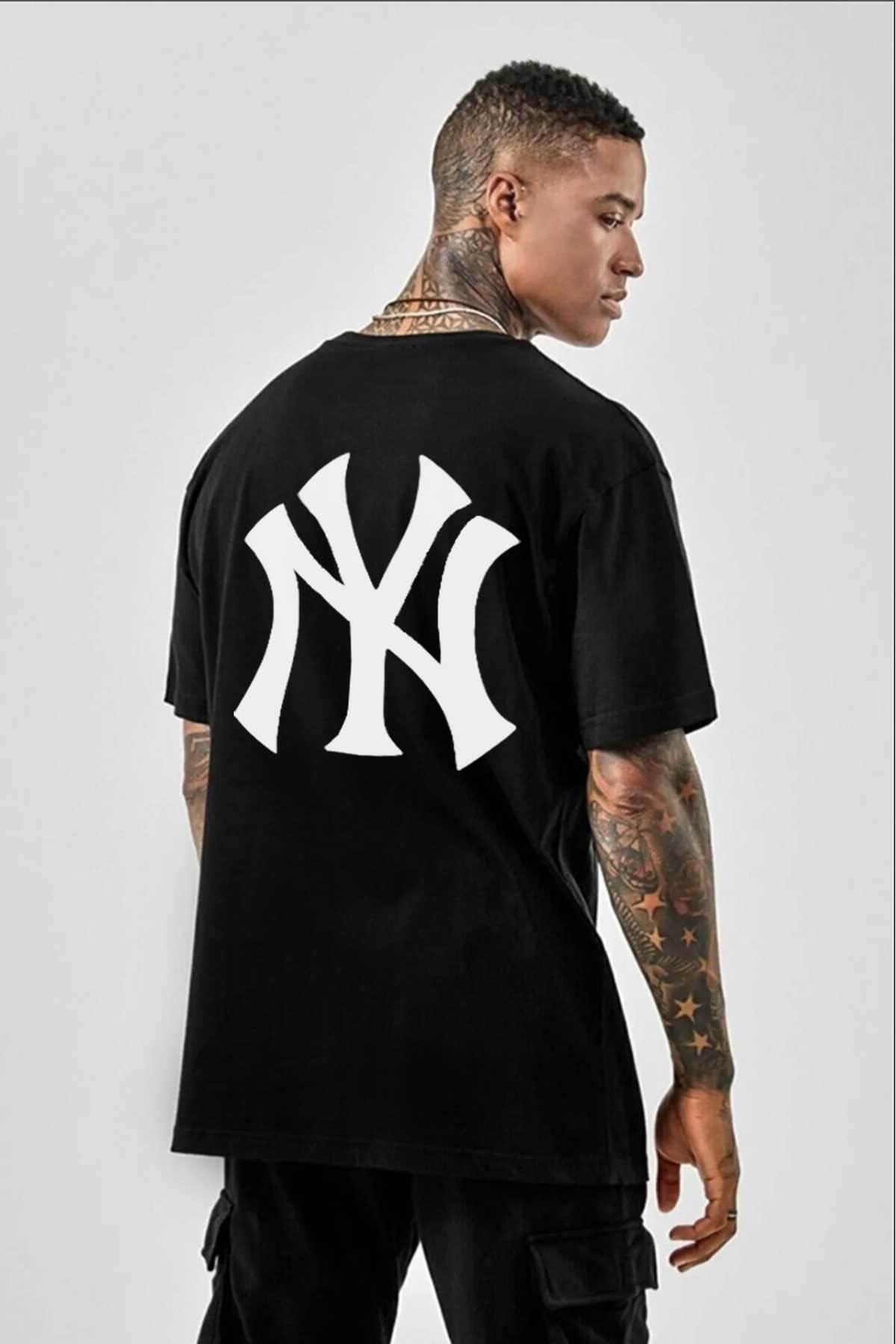 Siyah Ny Baskılı Unisex Tişört