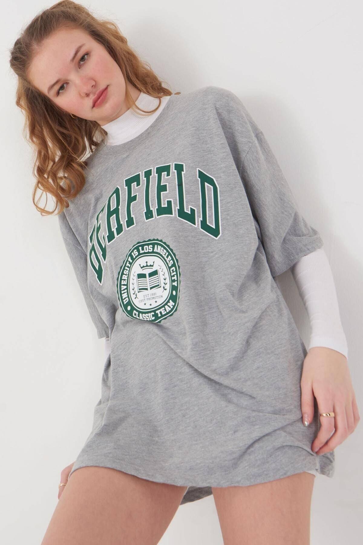  Kadın Erfield Baskılı Tshirt