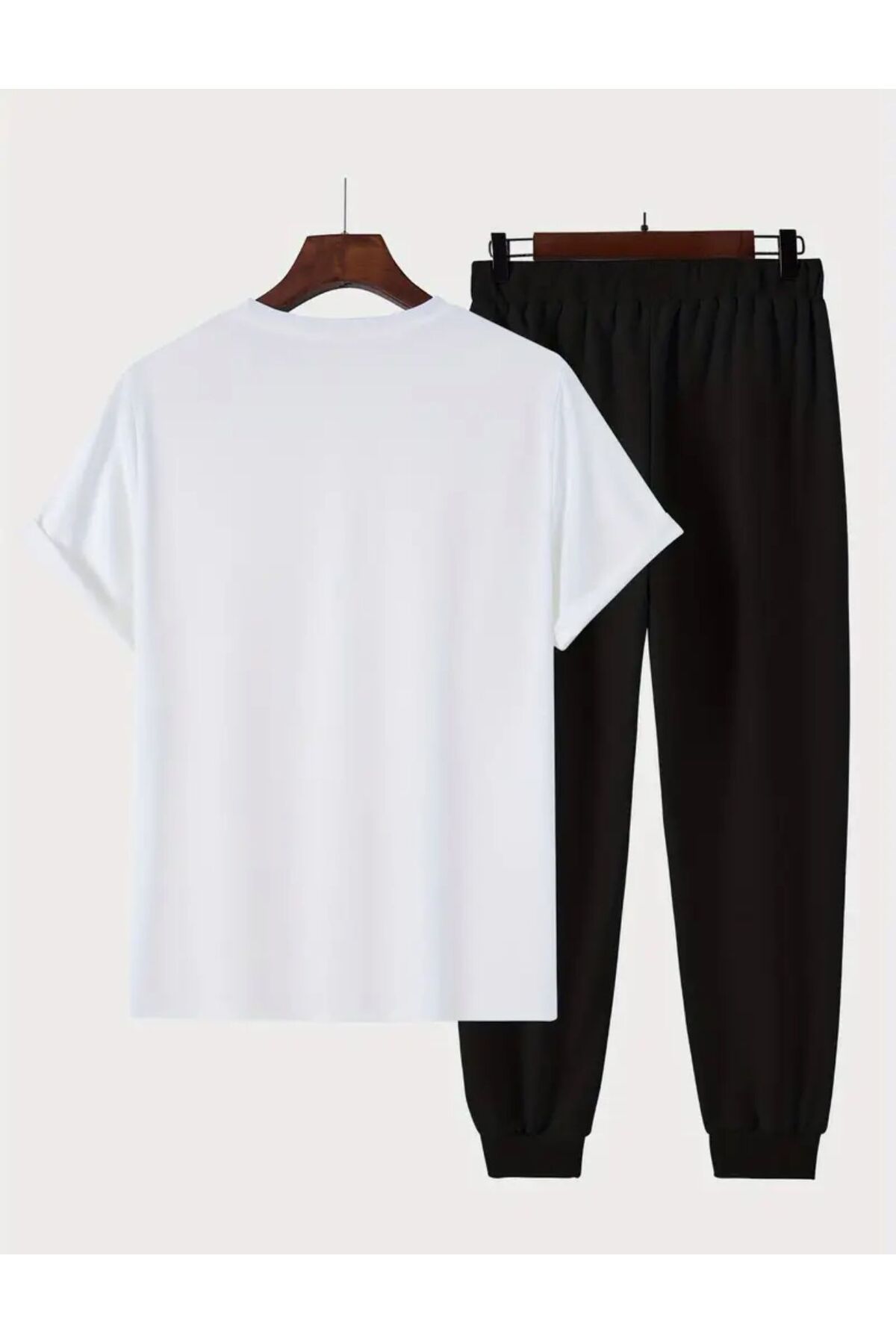 Losangeles West  Baskılı T-shirt Eşofman Altı Jogger Rahat Kalıp Beyaz Eşofman Takım New Model