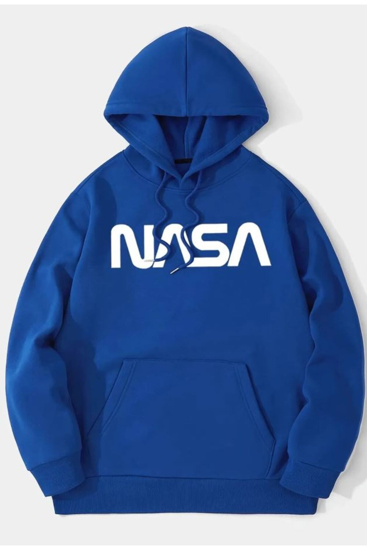 Unisex Nasa Baskılı Kapüşonlu Sweatshirt - M