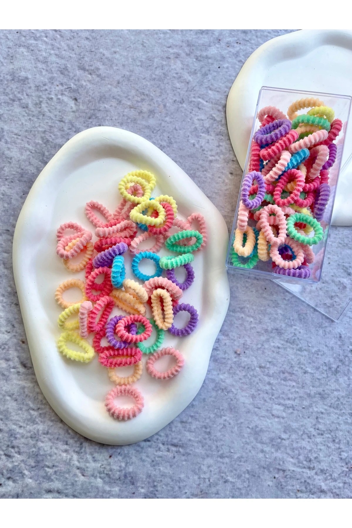 Kutulu Minik Yumuşak Lastik Toka Seti Bebek Tokası 100 Adet