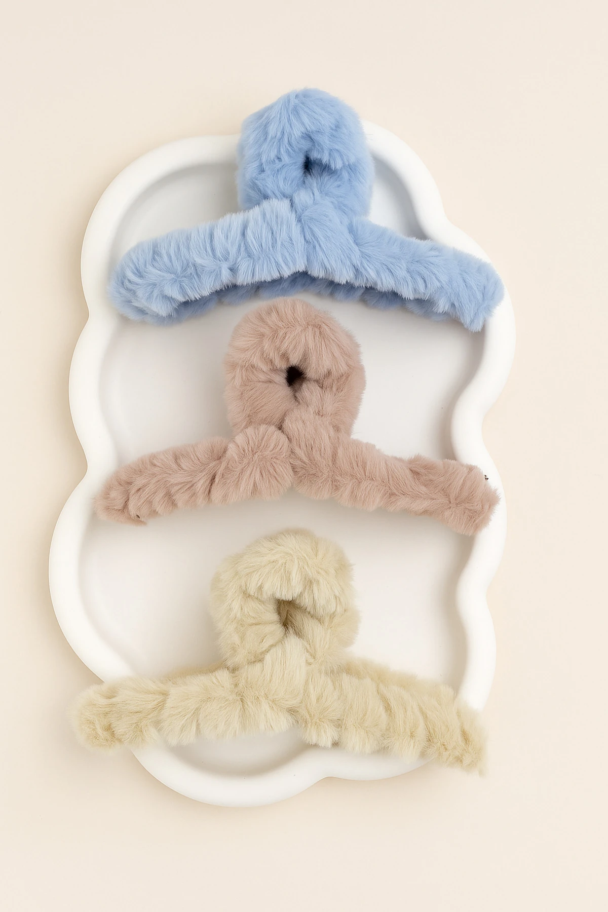 Peluş Mandal Toka 3’lü Set - Mavi