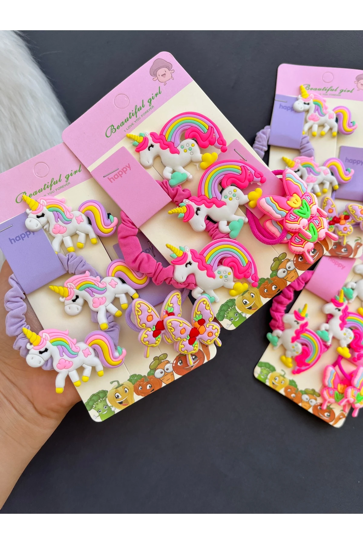 Unicornlu Lastik Ve Pens Toka Seti 