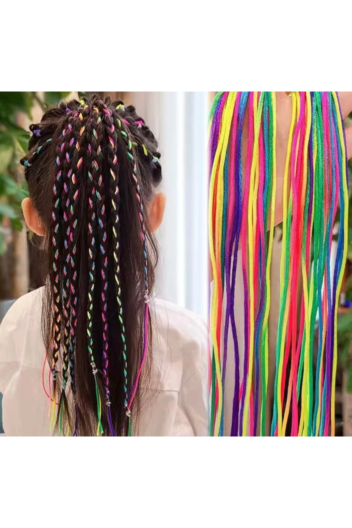 Renkli Saç İpi Örgü İpi