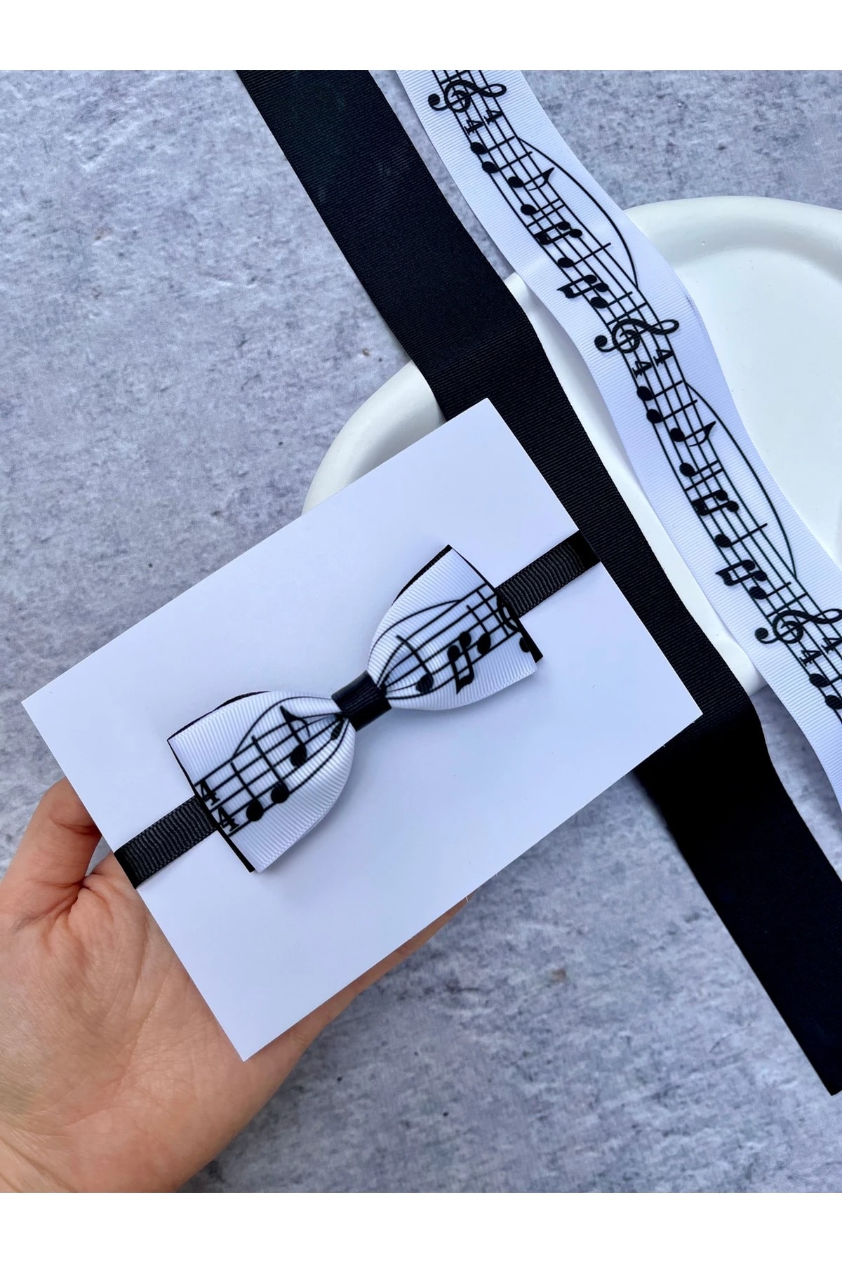 Notalı Müzik Temalı Erkek Çocuk Papyon