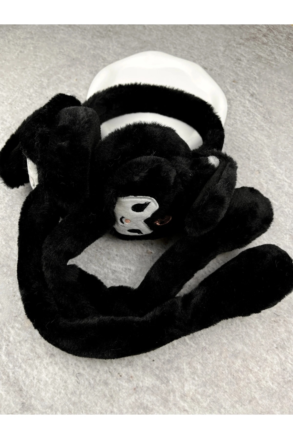 Kuromili Sesli Hareketli Kışlık Peluş Kulaklık - Siyah