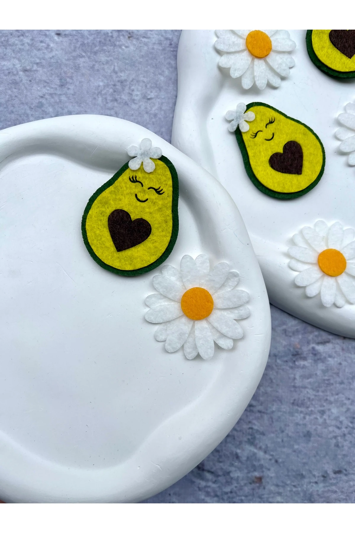 Avokado ve Papatya Saçsız Bebek Tokası Seti 