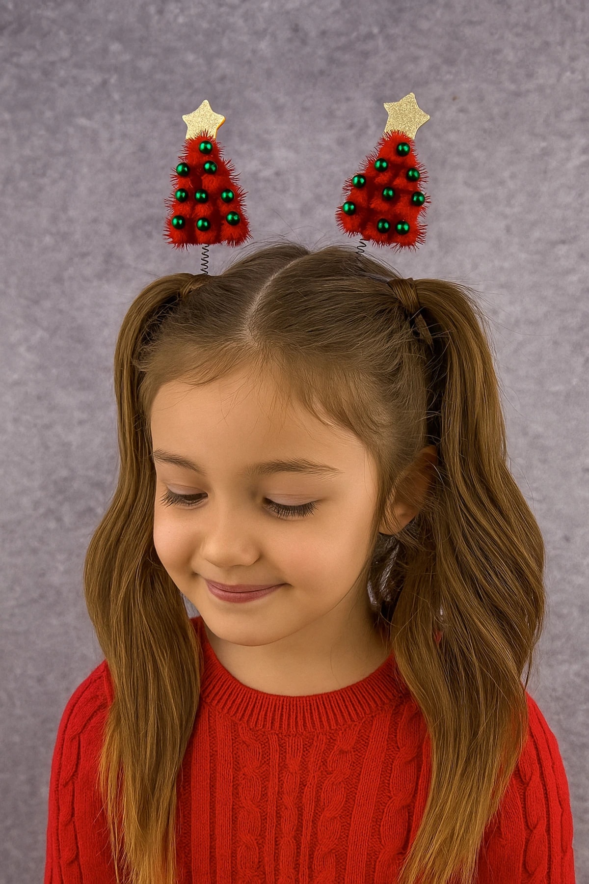 Hareketli Yılbaşı Ağacı Toka 1 Çift  - Kırmızı