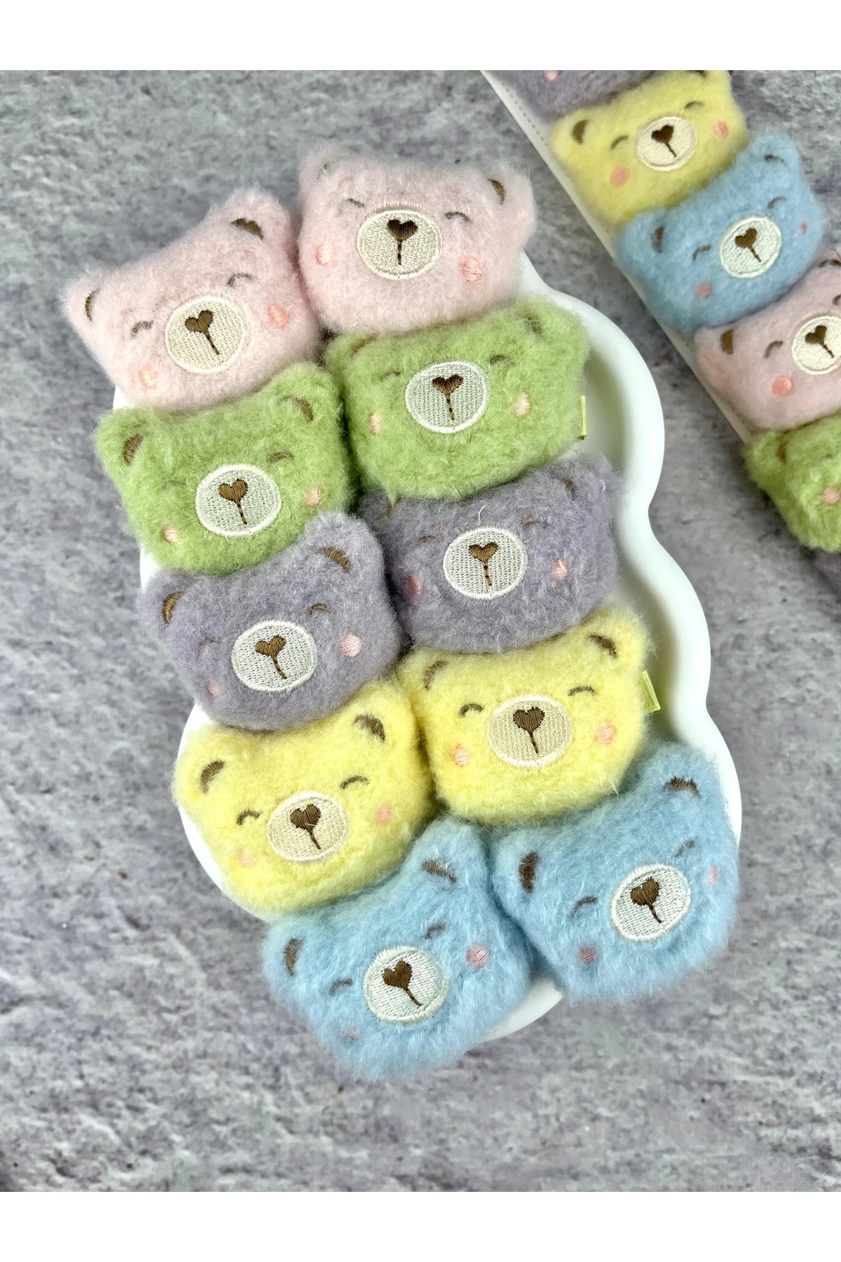 Ayıcıklı Peluş Toka 1 Çift