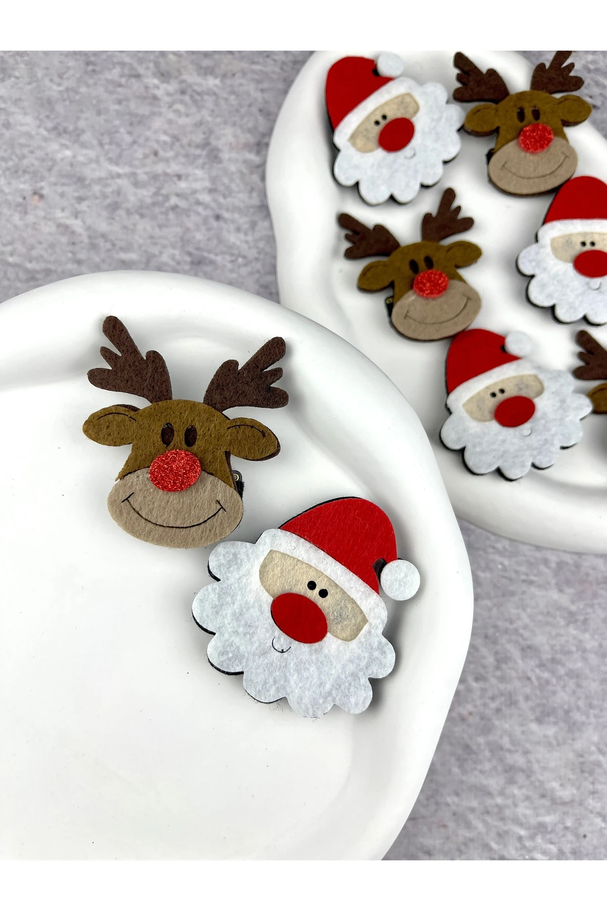 Yılbaşı Serisi Saçsız Bebek Tokası 2’li  - Kırmızı