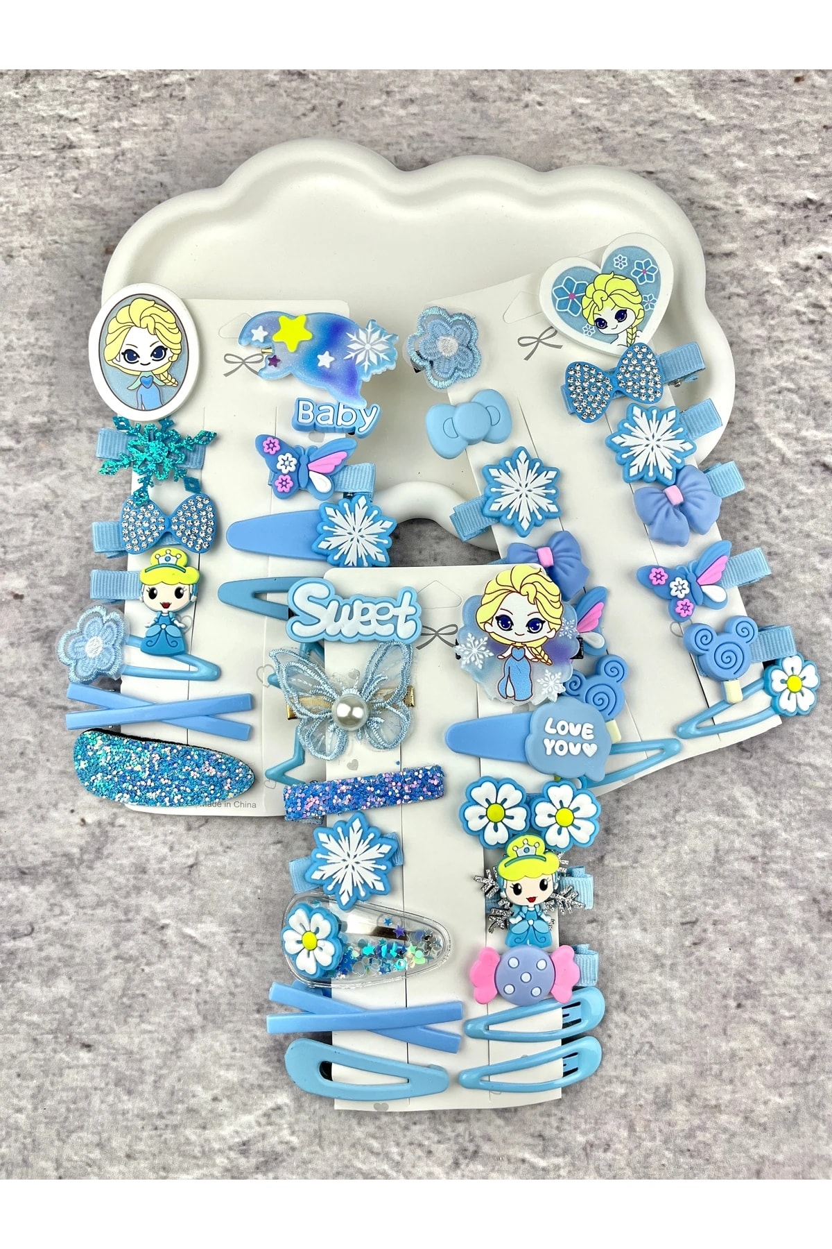 Elsa Frozen Mavi Toka Seti 1 Set