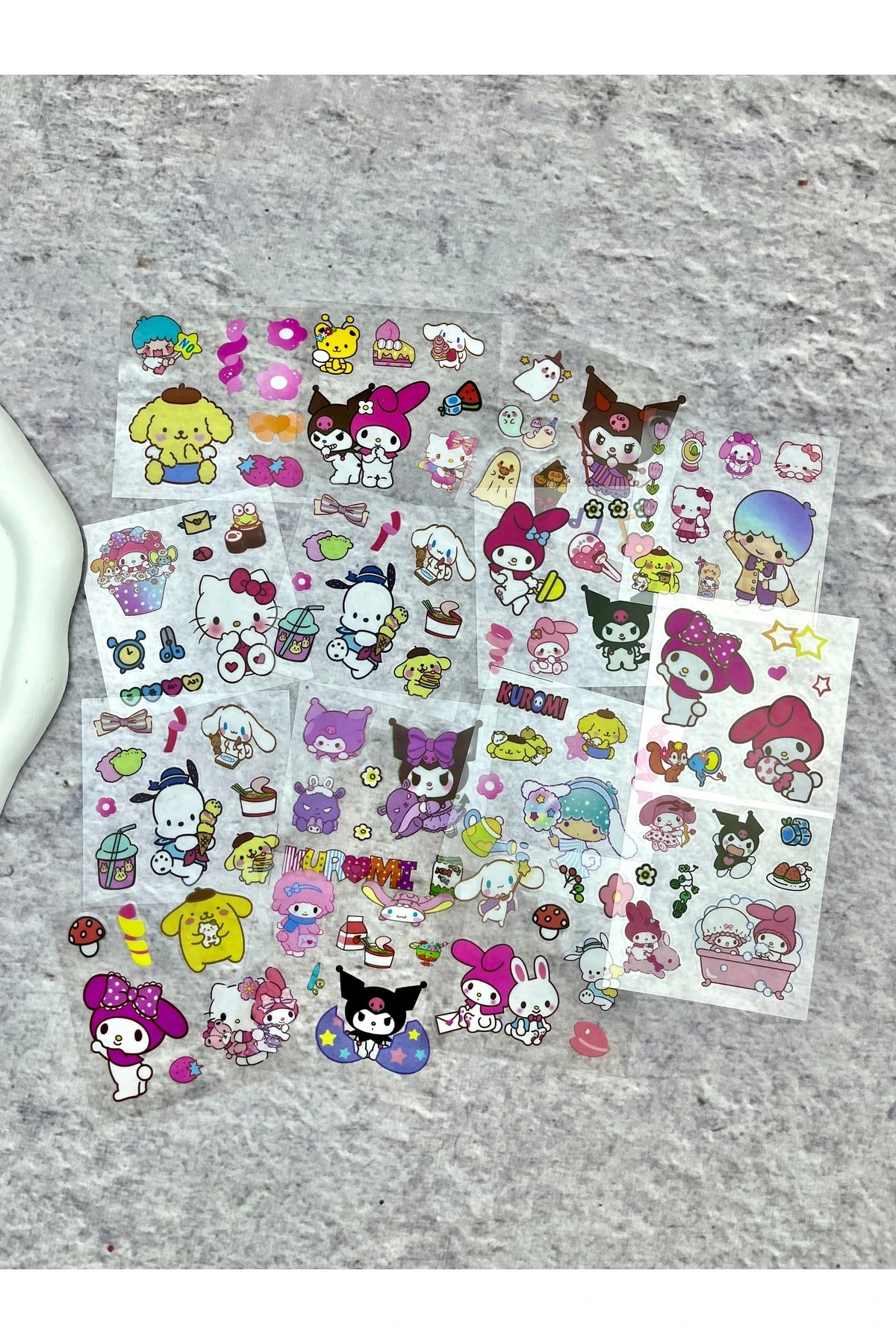 Kuromi My Melody Şeffaf Mini Sticker 15 Adet