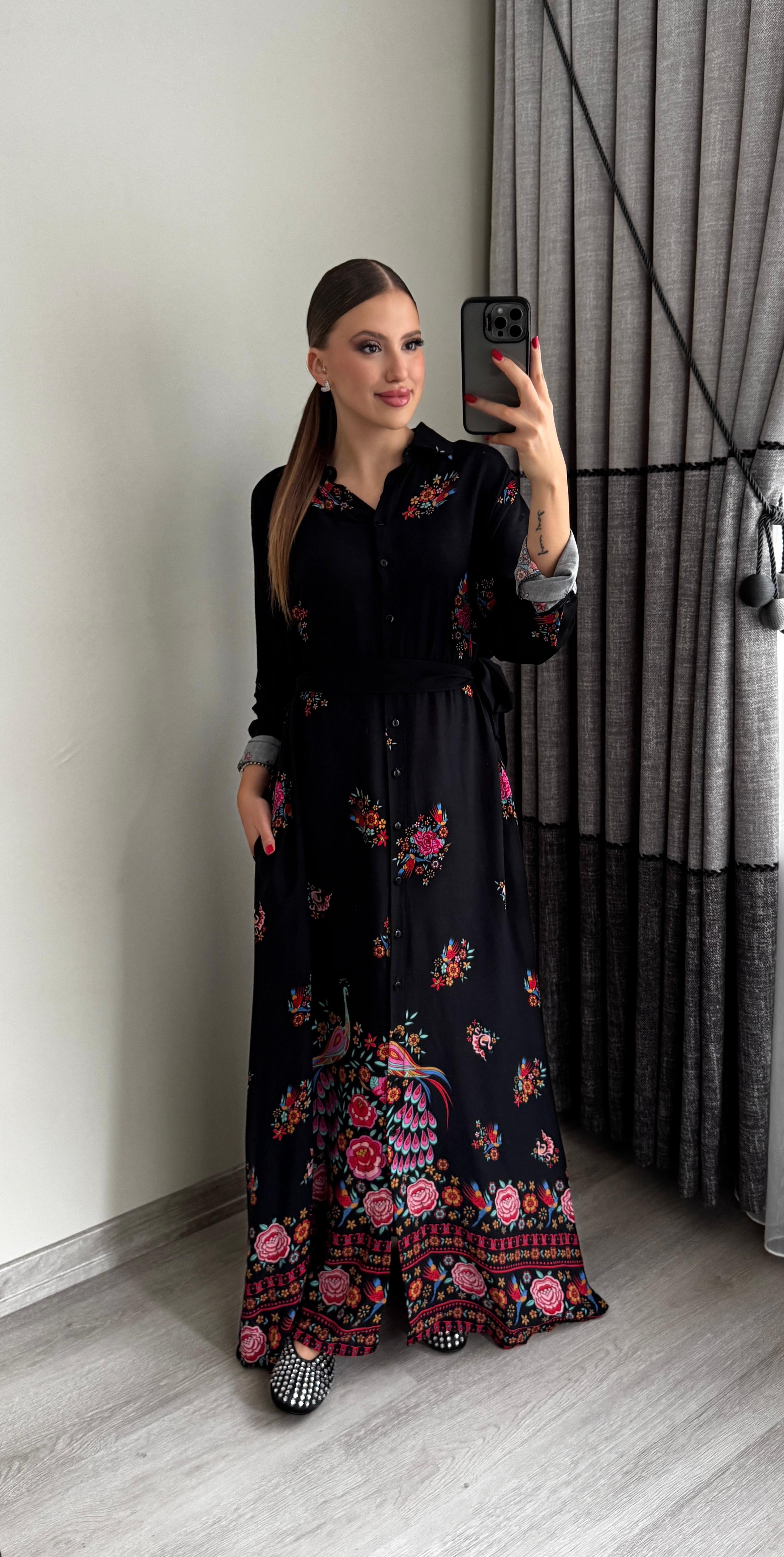 Tavus kuşu Gömlek Elbise