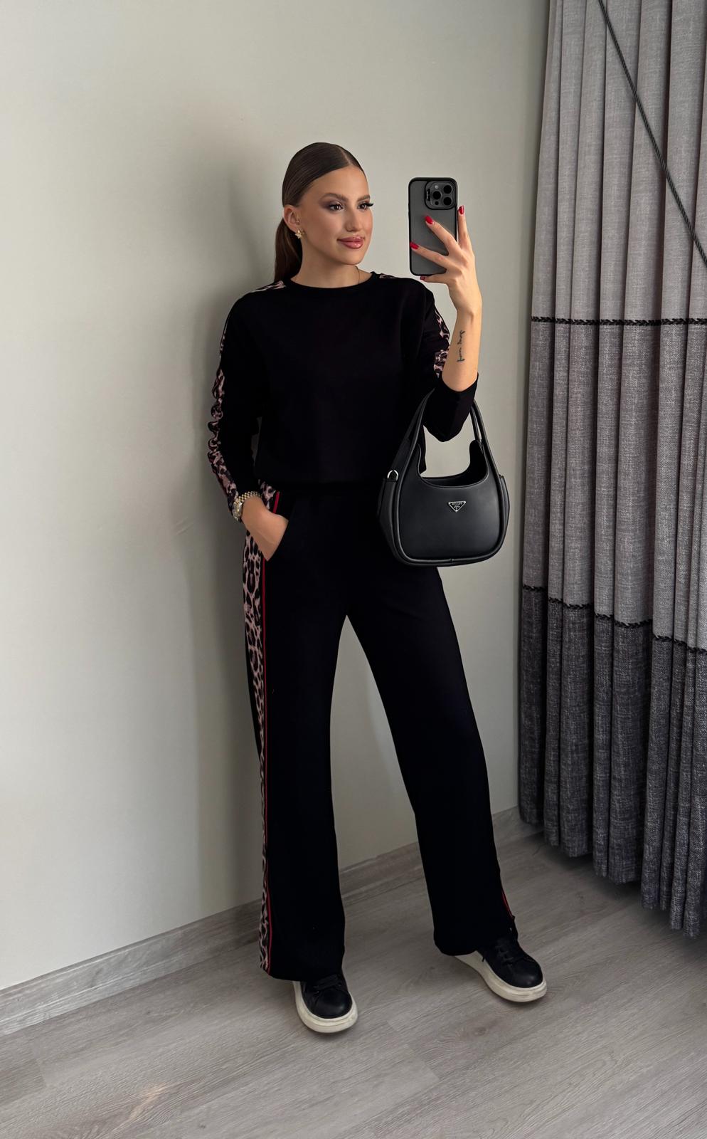 Şeritli Leopar Eşofman Takımı