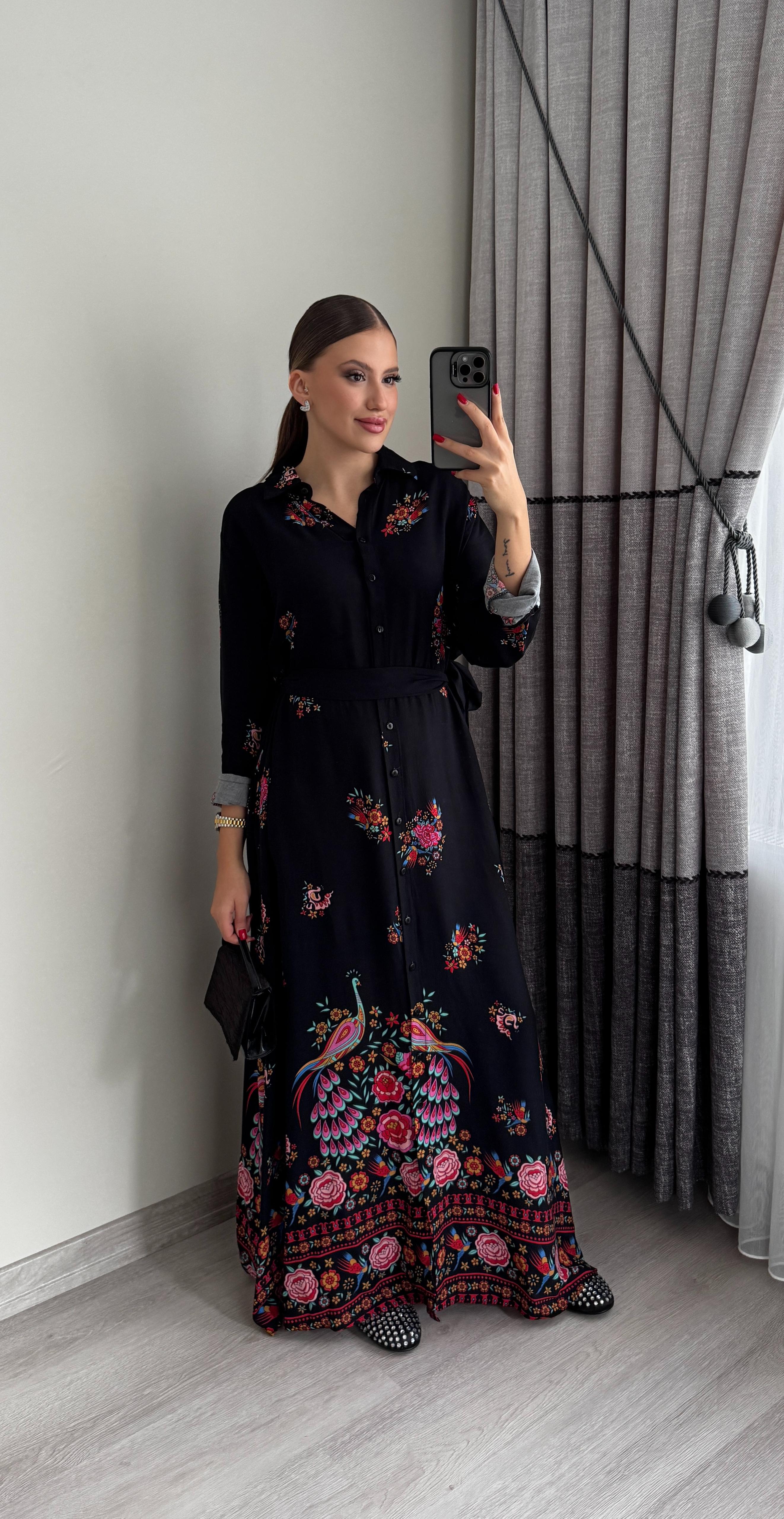 Tavus kuşu Gömlek Elbise