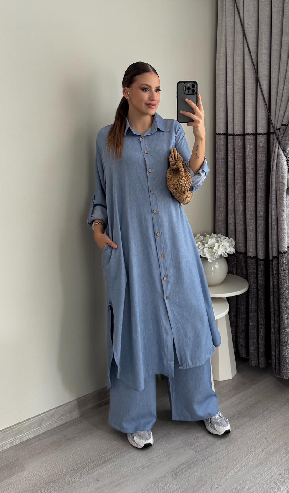 Tensel Kot Pantolon Gömlek Elbise Takım