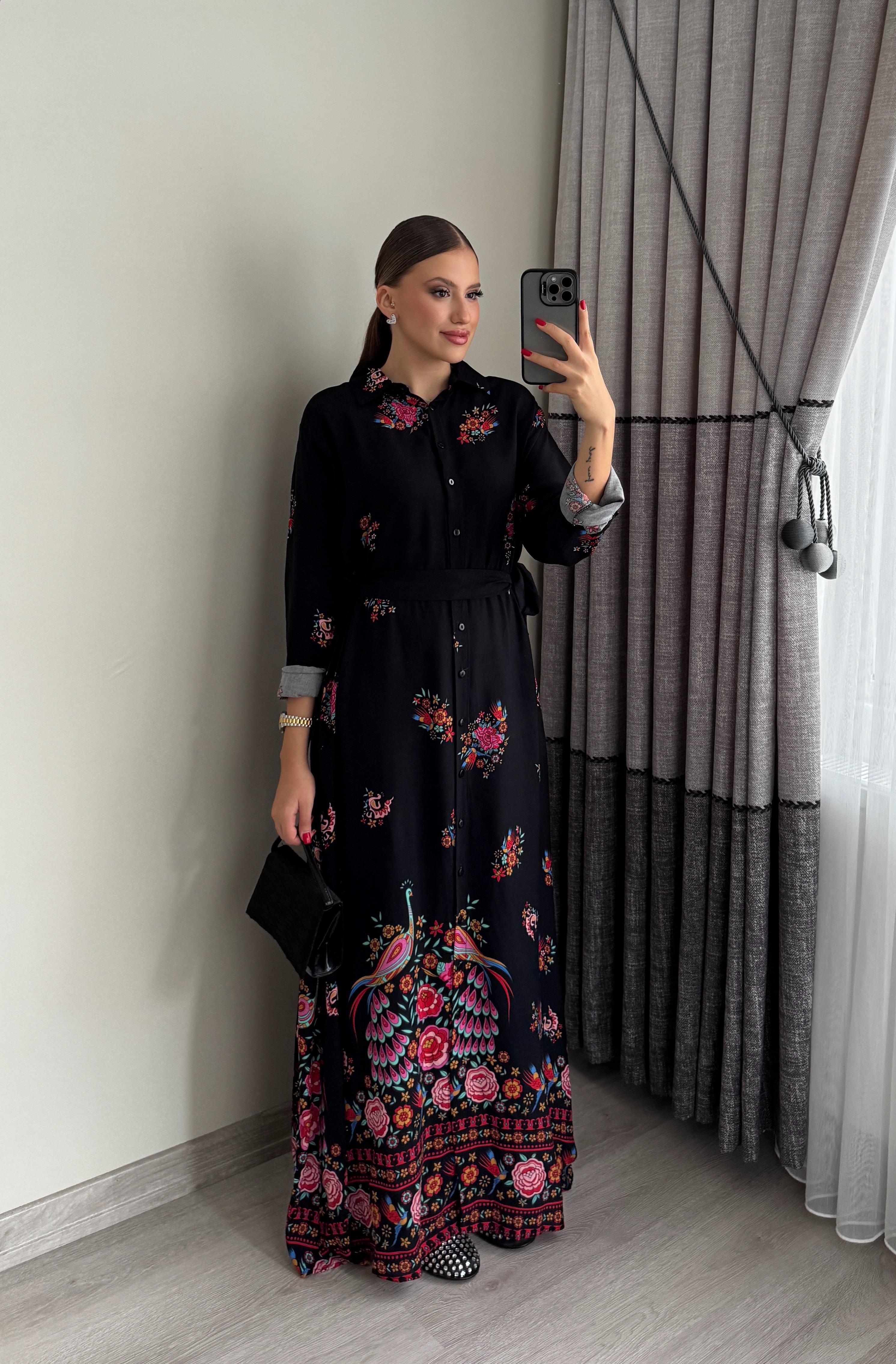 Tavus kuşu Gömlek Elbise