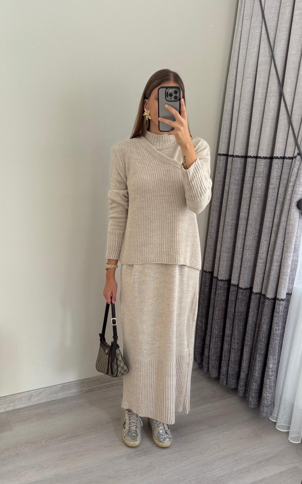 Yelekli Triko Elbise