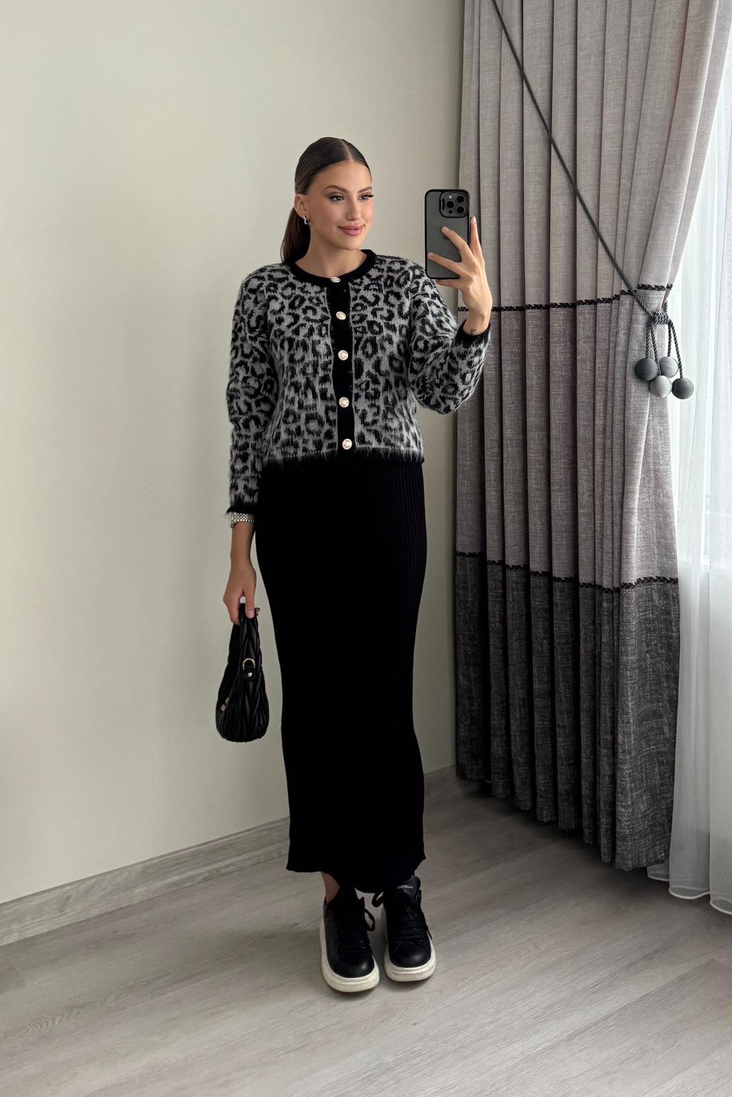 Kırçıllı Leopar Triko Takım