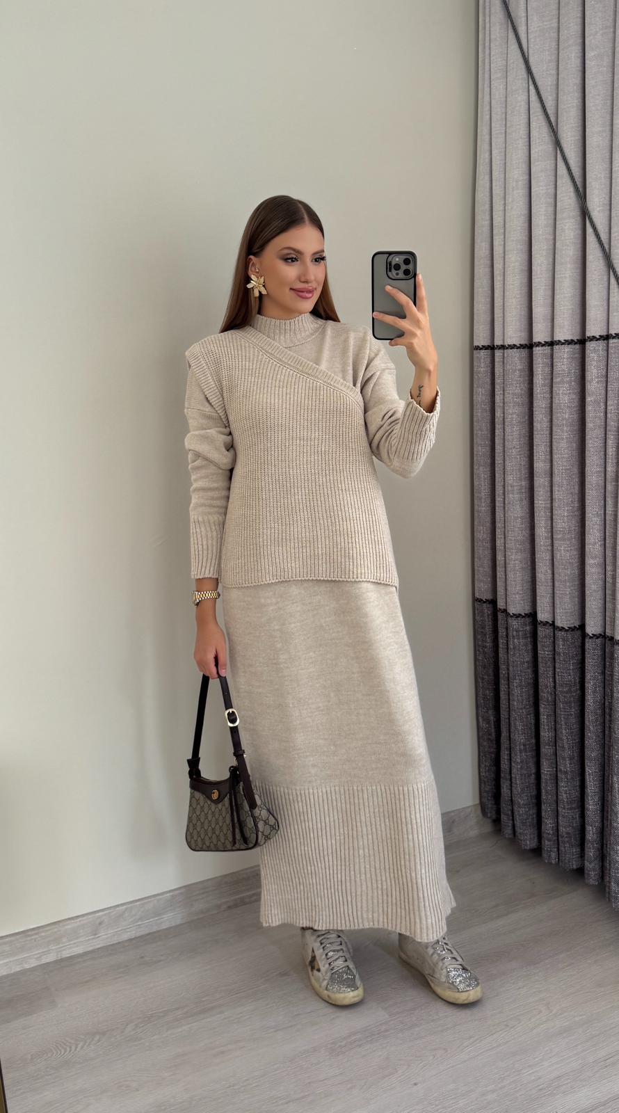 Yelekli Triko Elbise