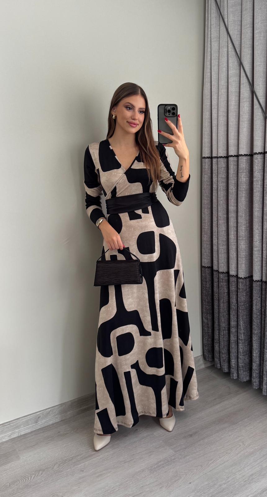 Maxi Kemerli Penye Likralı Elbiseler