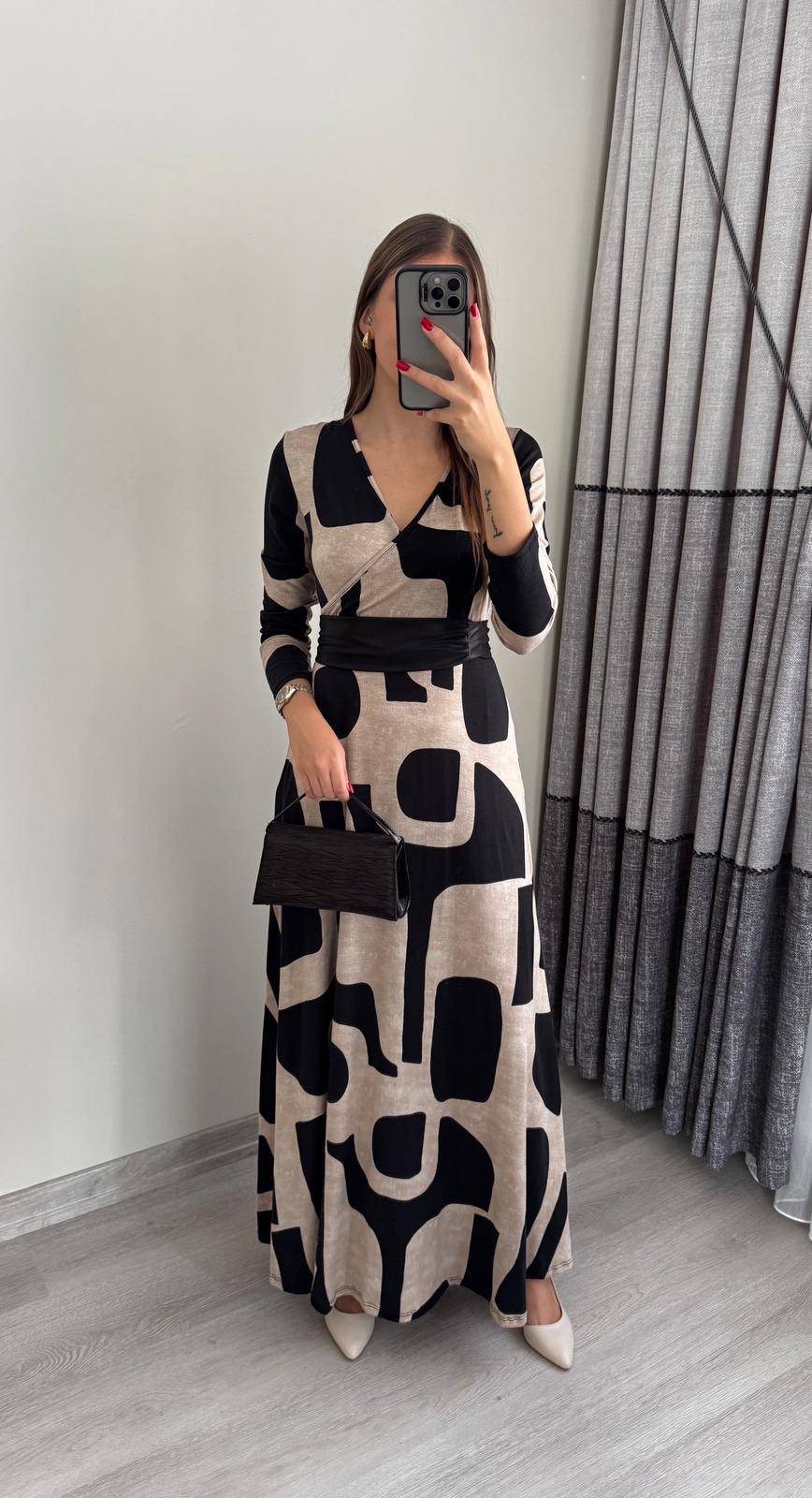 Maxi Kemerli Penye Likralı Elbiseler