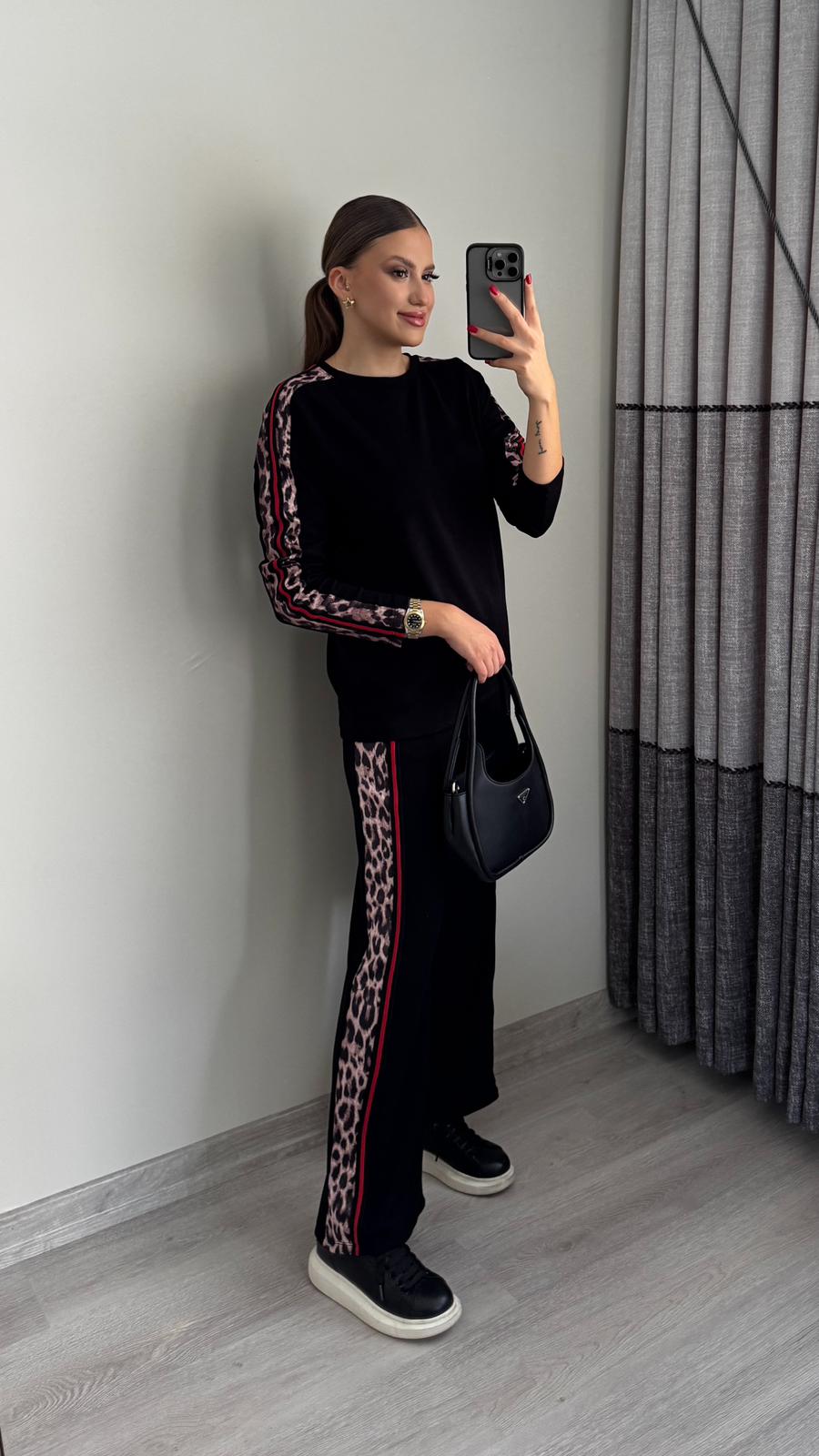 Şeritli Leopar Eşofman Takımı