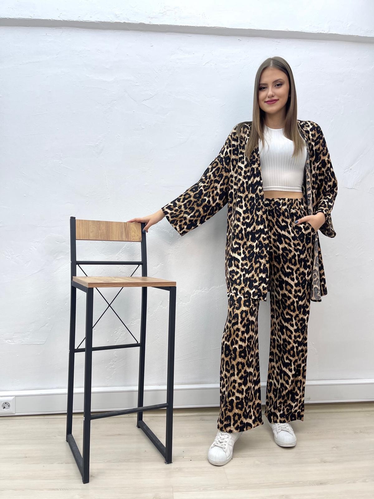 Cepli Kimono Takım Leopar