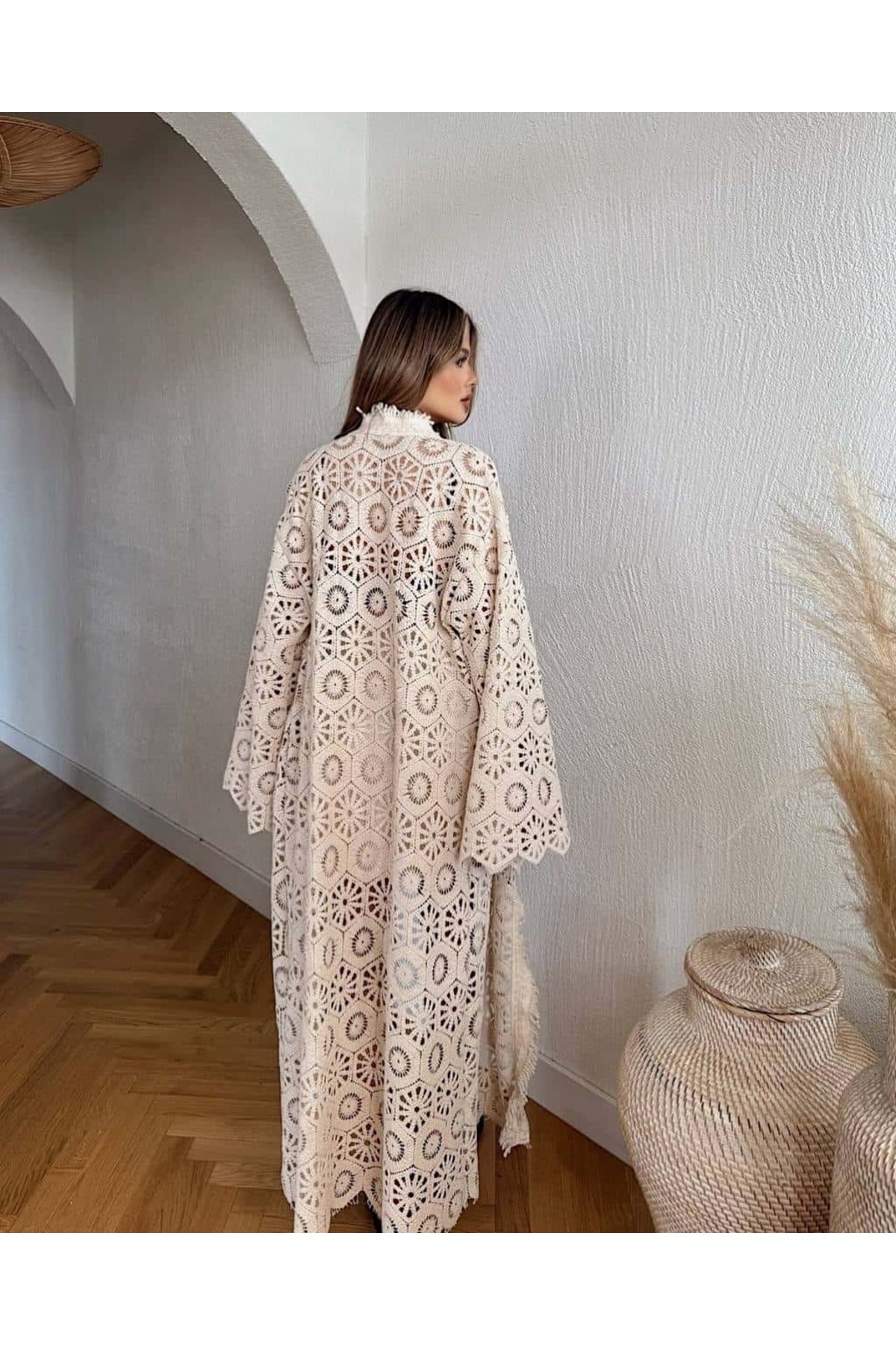 Çiçek Dantelli Kimono
