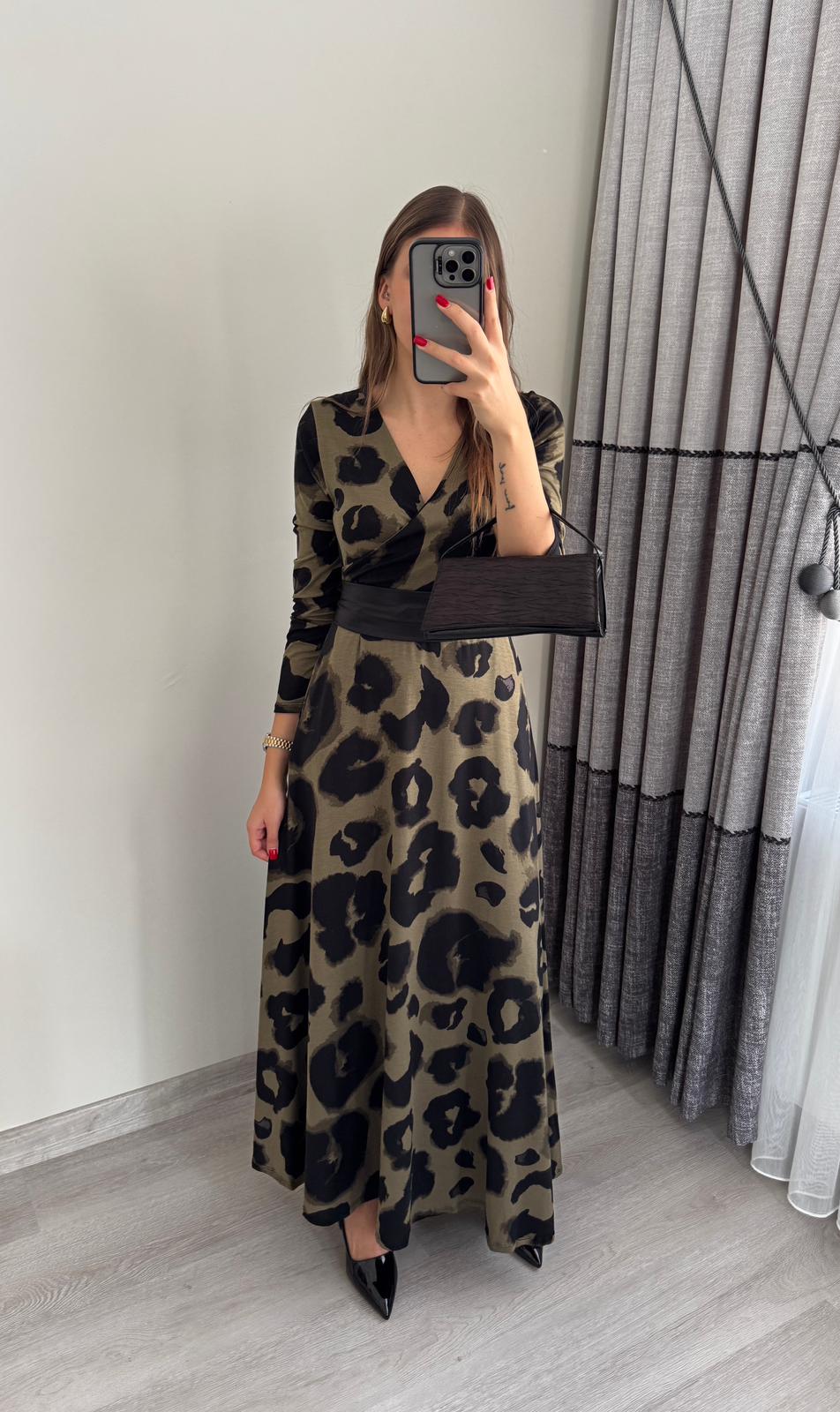 Haki Yeşil - Siyah Desen