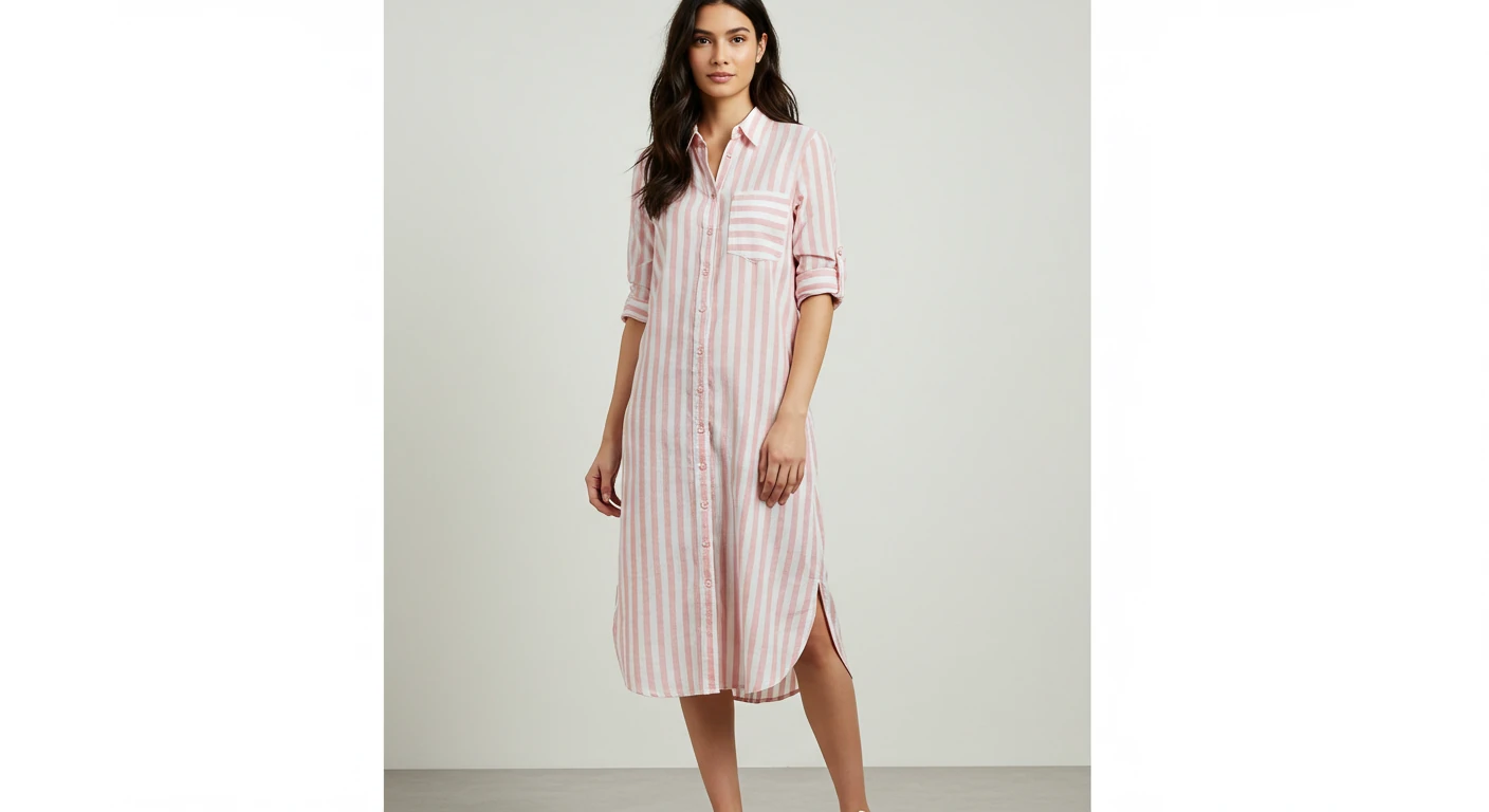 Çizgili Midi Boy Gömlek Elbise: Kokosh ile Stilinizi Yansıtan Zamansız Zarafet