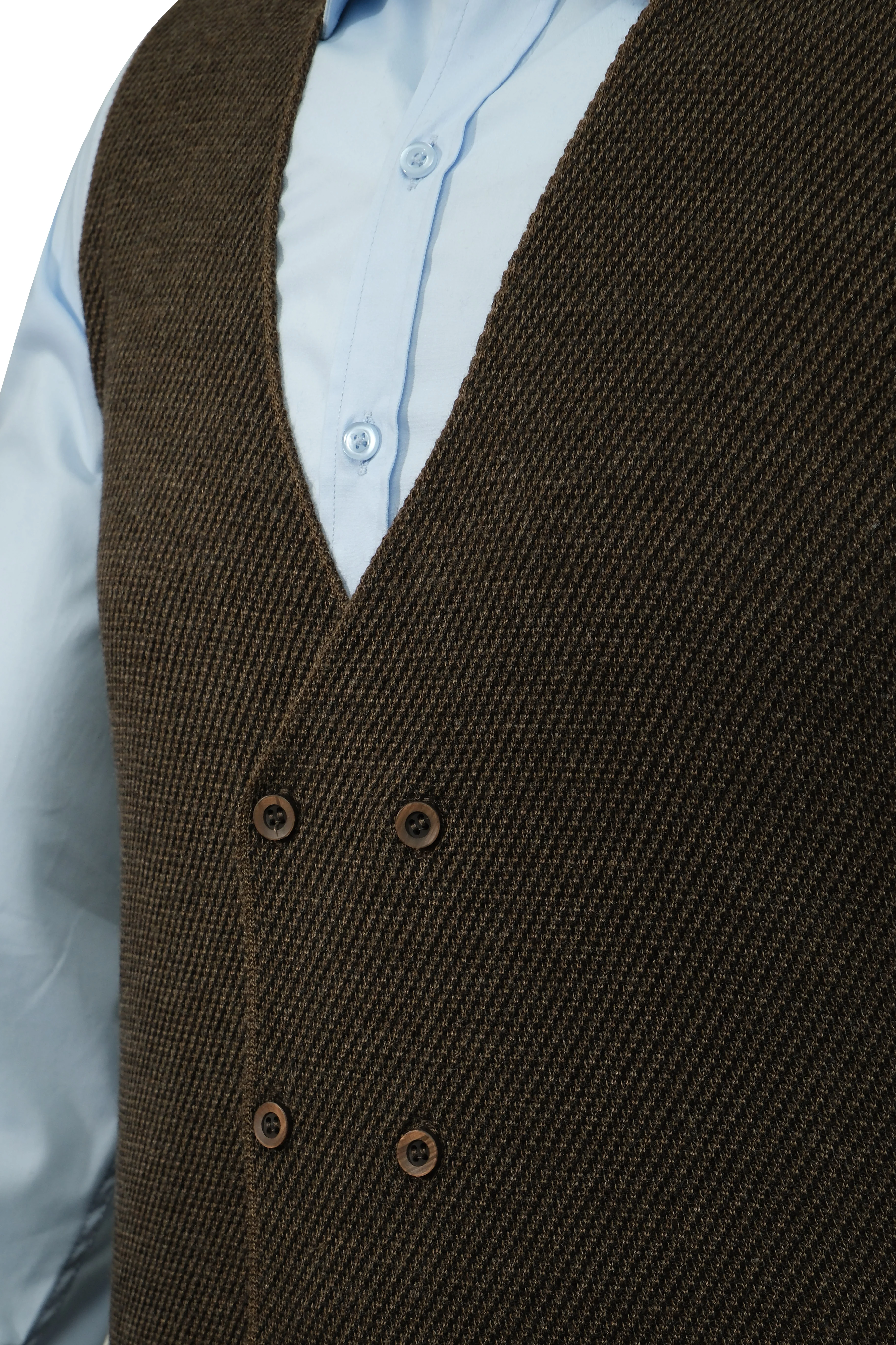 Çizgi Triko Erkek Düğmeli Spor / Regular Kalıp Triko Örme Kolsuz Yelek - 5013LS