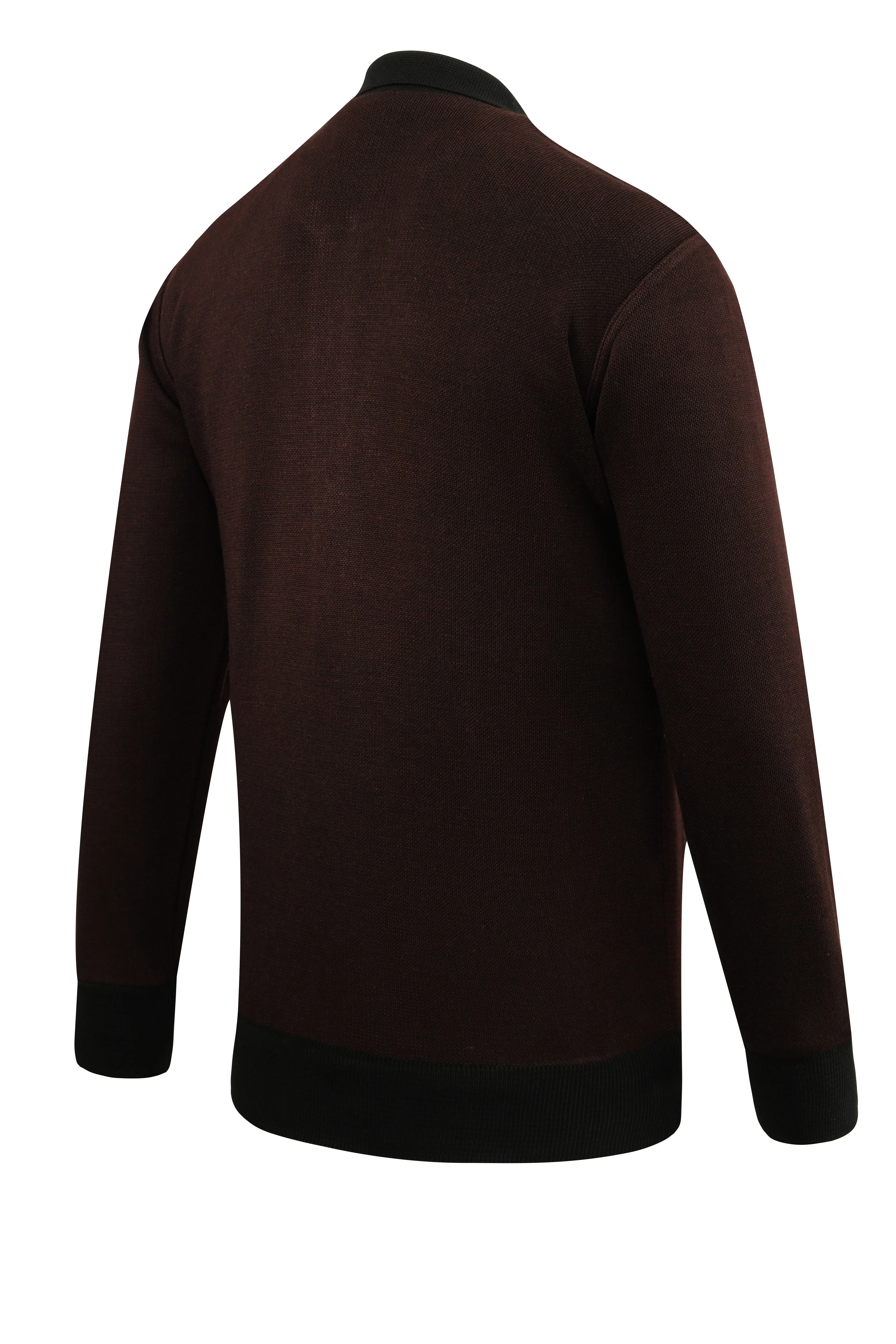 Erkek Astarlı Triko Mont Polo Yaka Çelik Örgü Desenli Klasik Kalıp - 5208P