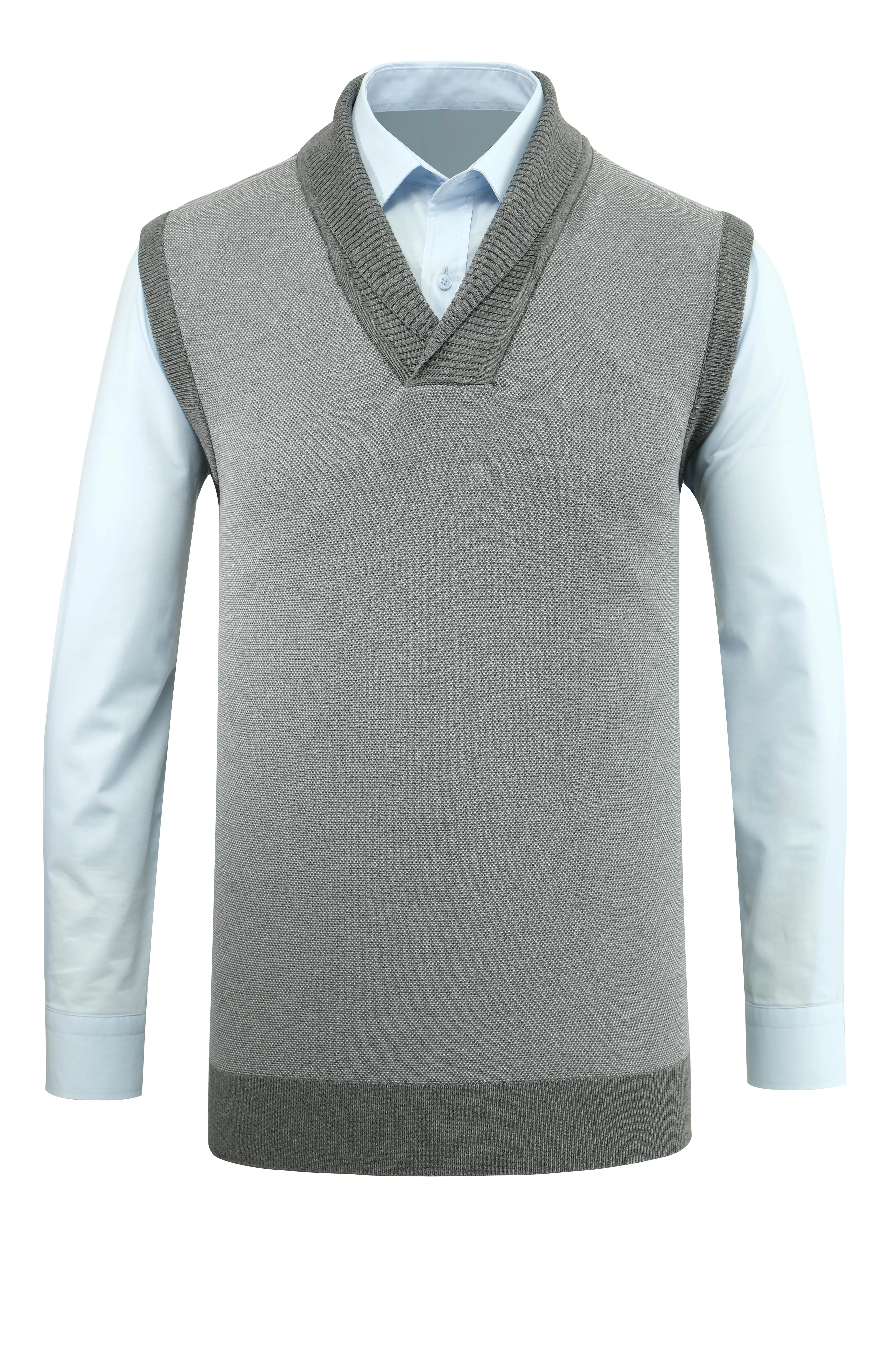 Erkek Şal Yaka Triko Süveter Noktalı Desen Klasik Kalıp - 5250H