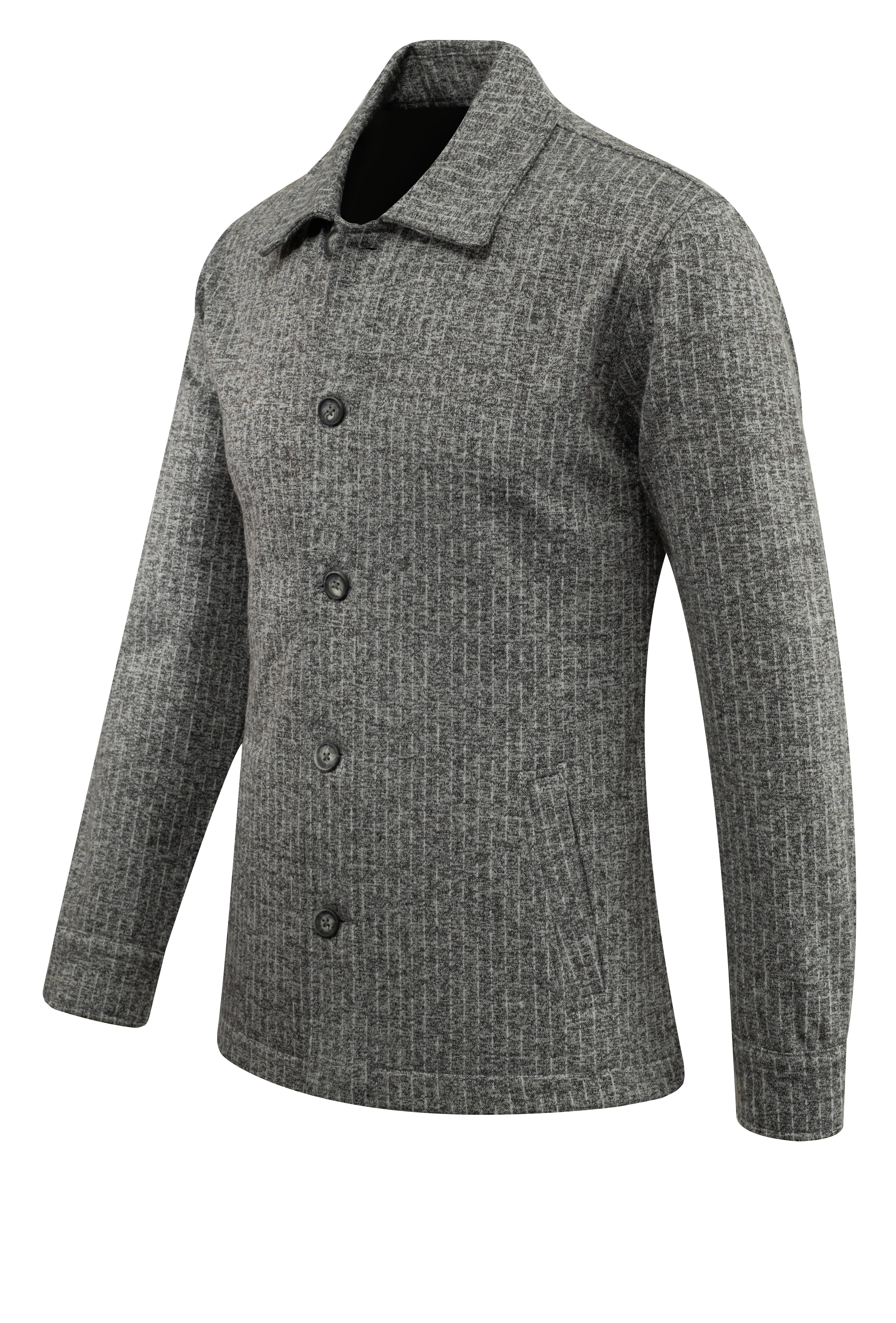 Erkek Mevsimlik Kumaş Hırka Çizgili Desenli Klasik Kalıp - 5234G - GREY