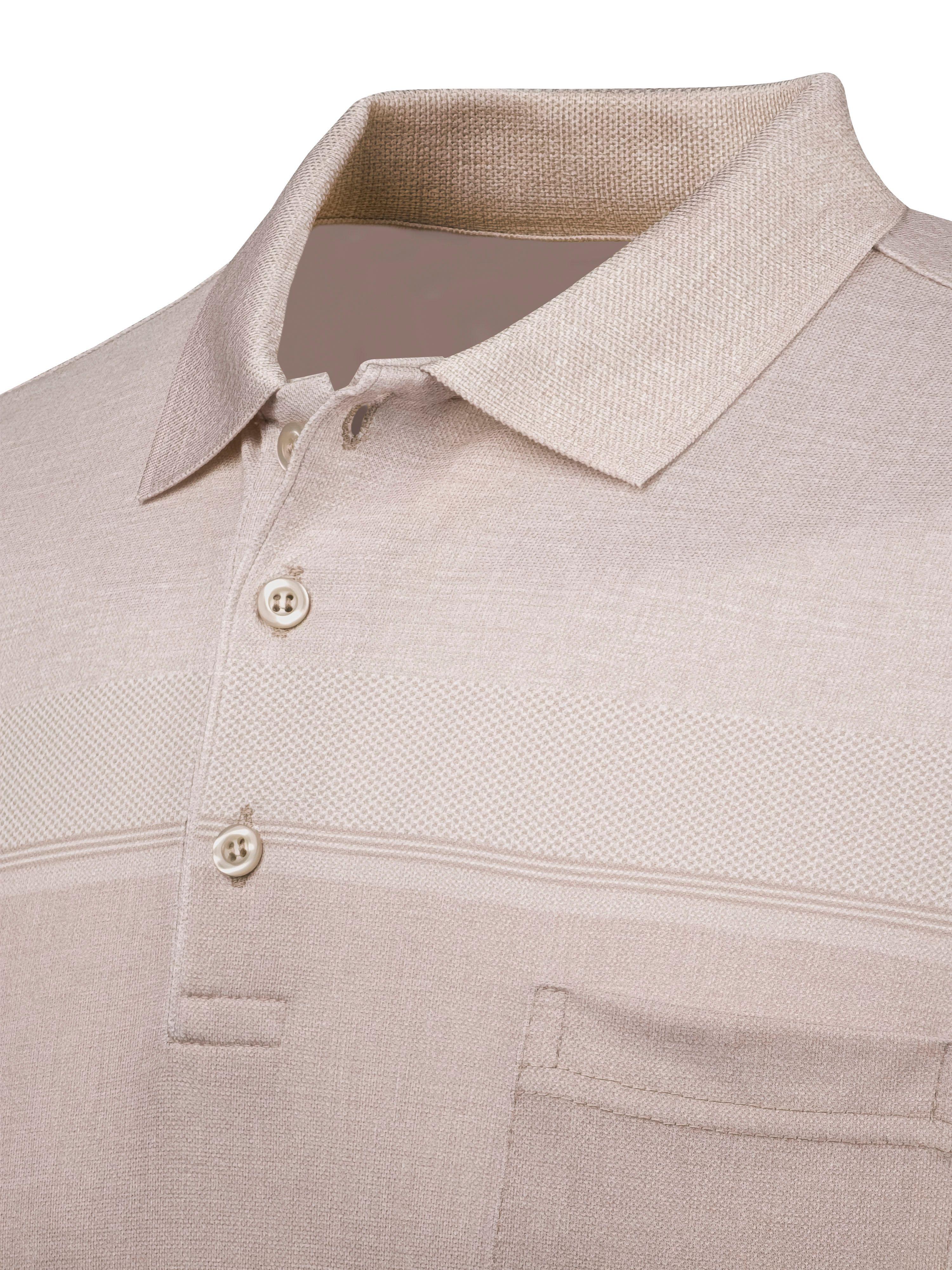 Erkek Polo Yaka Düğmeli Cepli Tişört Regular Kalıp - VİZON