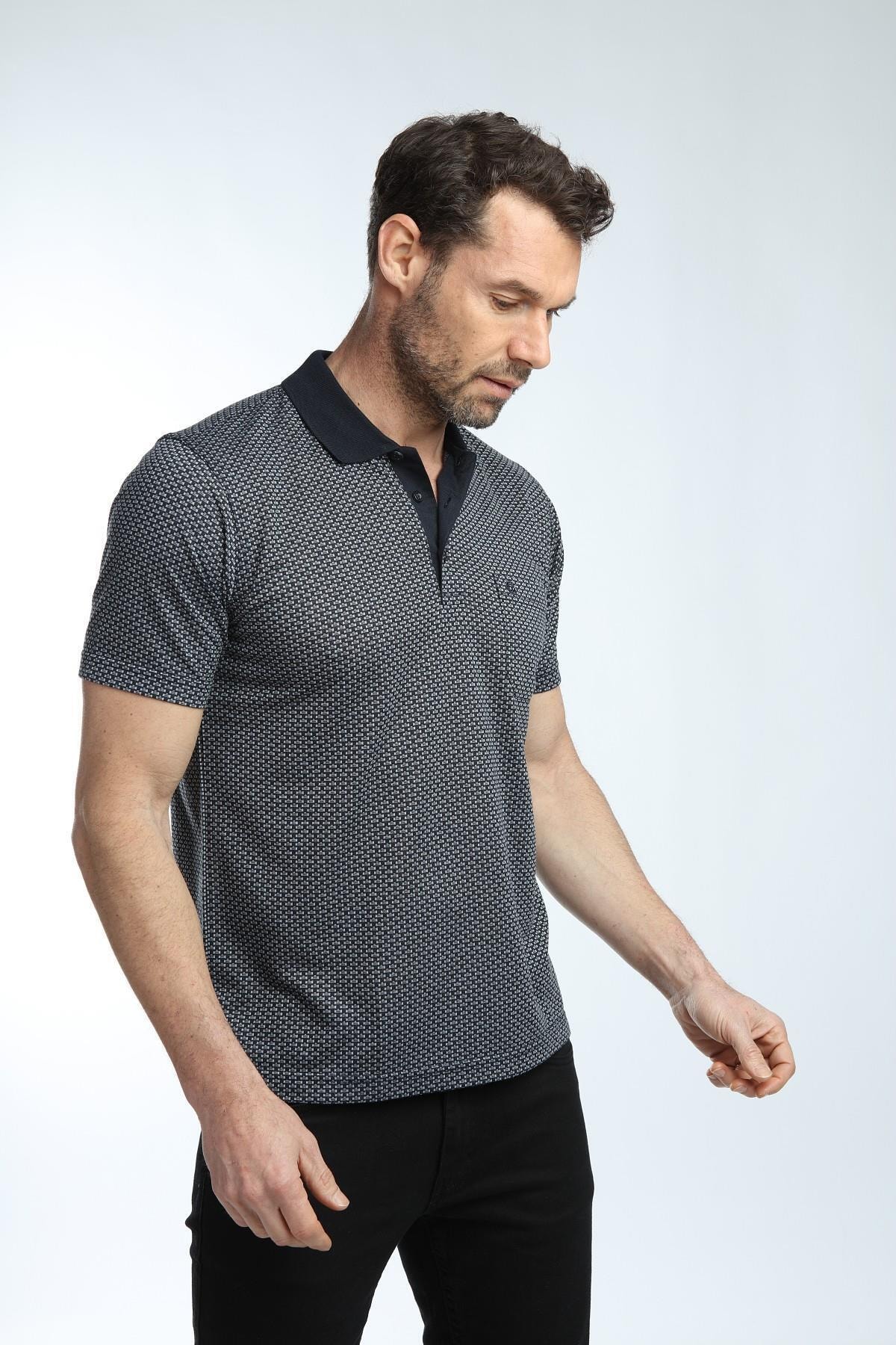 Erkek Lacivert Cep Detaylı Klasik Kesim Polo Yaka T-shirt