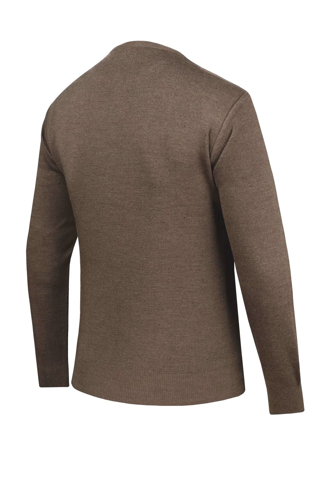 Erkek Sıfır Yaka Kazak Desenli Çelik Örgü Klasik Kalıp - 5202C - TAUPE