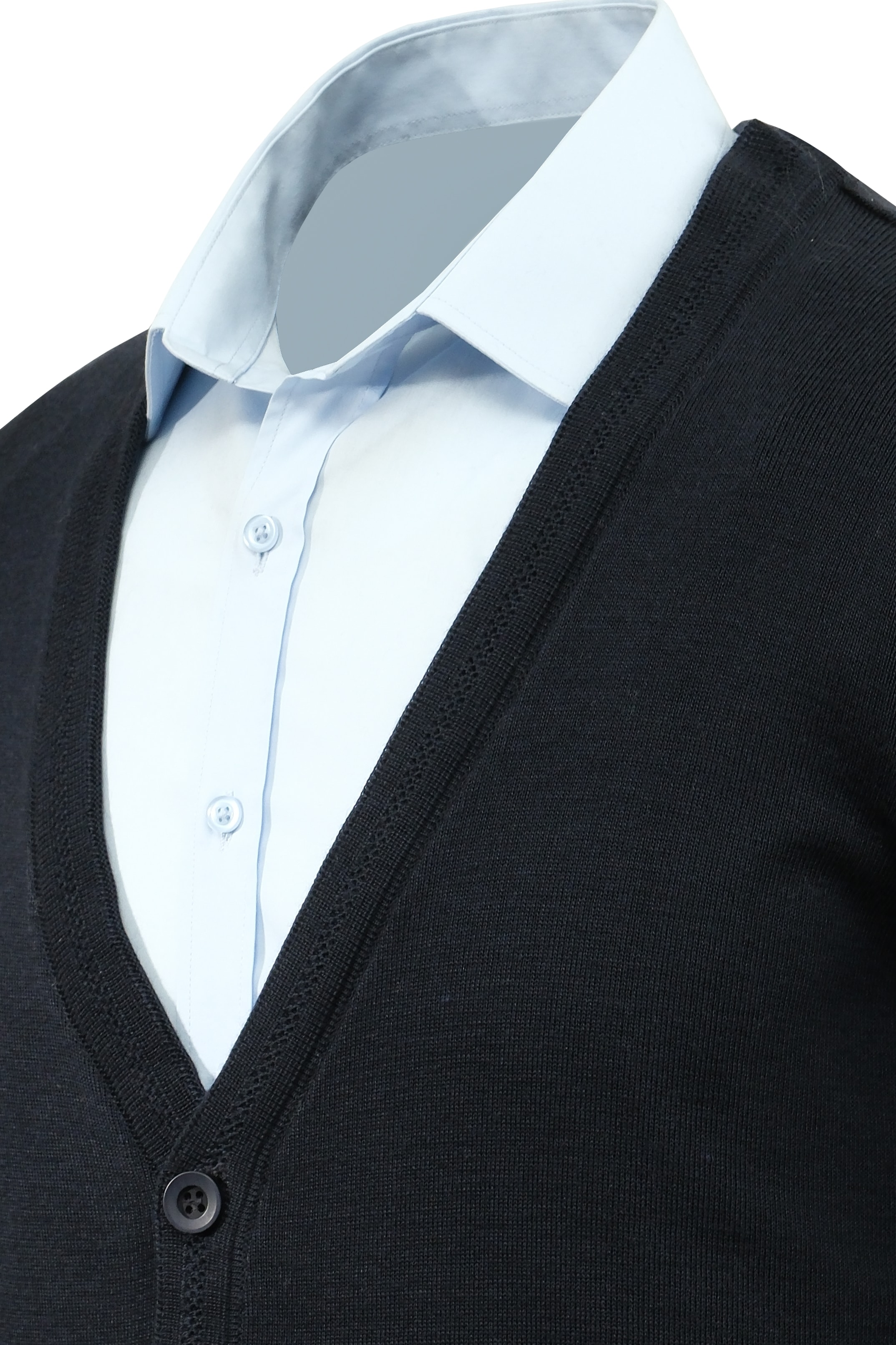 Erkek Büyük Beden Düğmeli Hırka Cepli Düz Renk Çelik Örgü Klasik Kalıp - 5200MB - NAVY BLUE