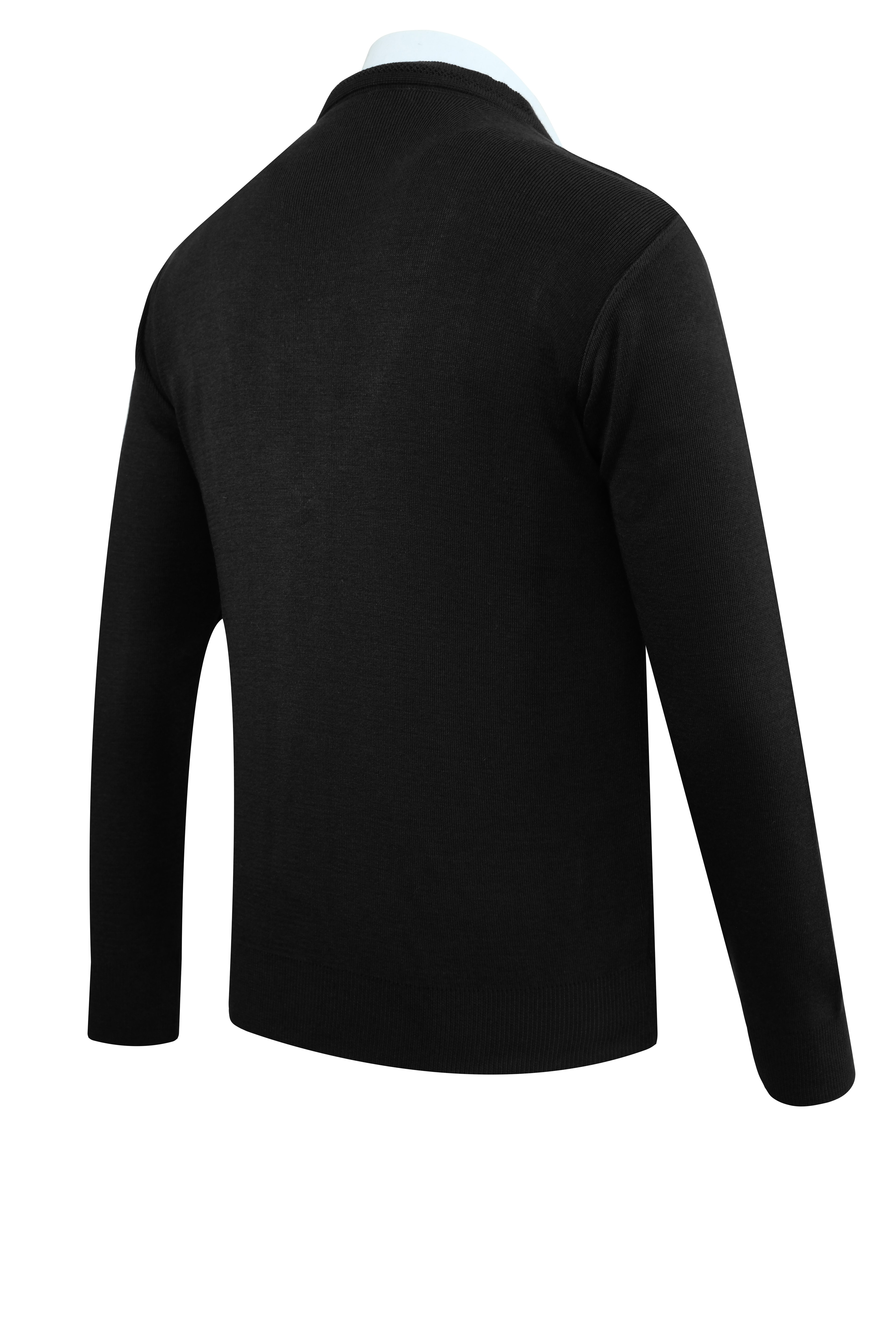 Erkek Büyük Beden Düğmeli Hırka Cepli Düz Renk Çelik Örgü Klasik Kalıp - 5200MB - BLACK