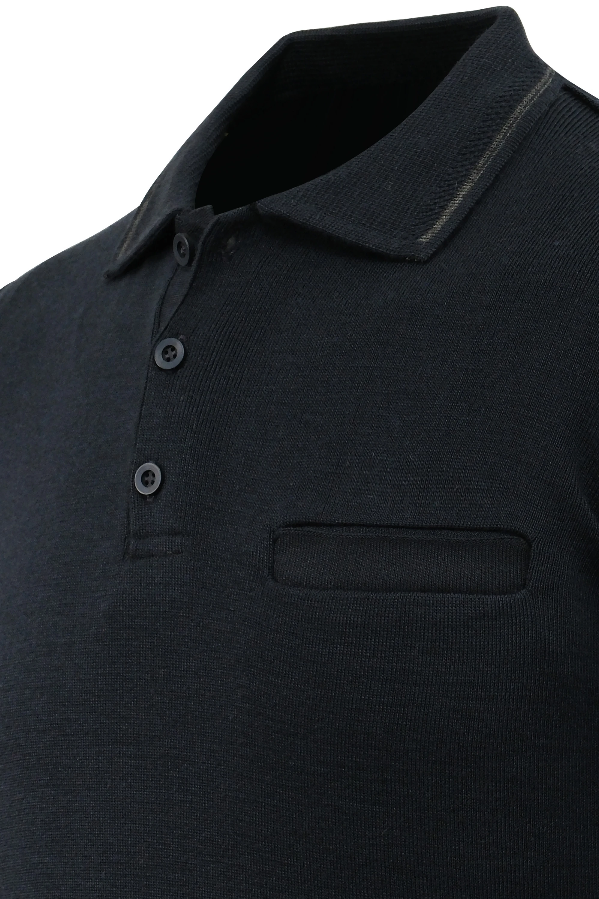 Erkek Polo Yaka Kazak Triko Cepli Çelik Örgü Klasik Kalıp - 5200F - LACİVERT