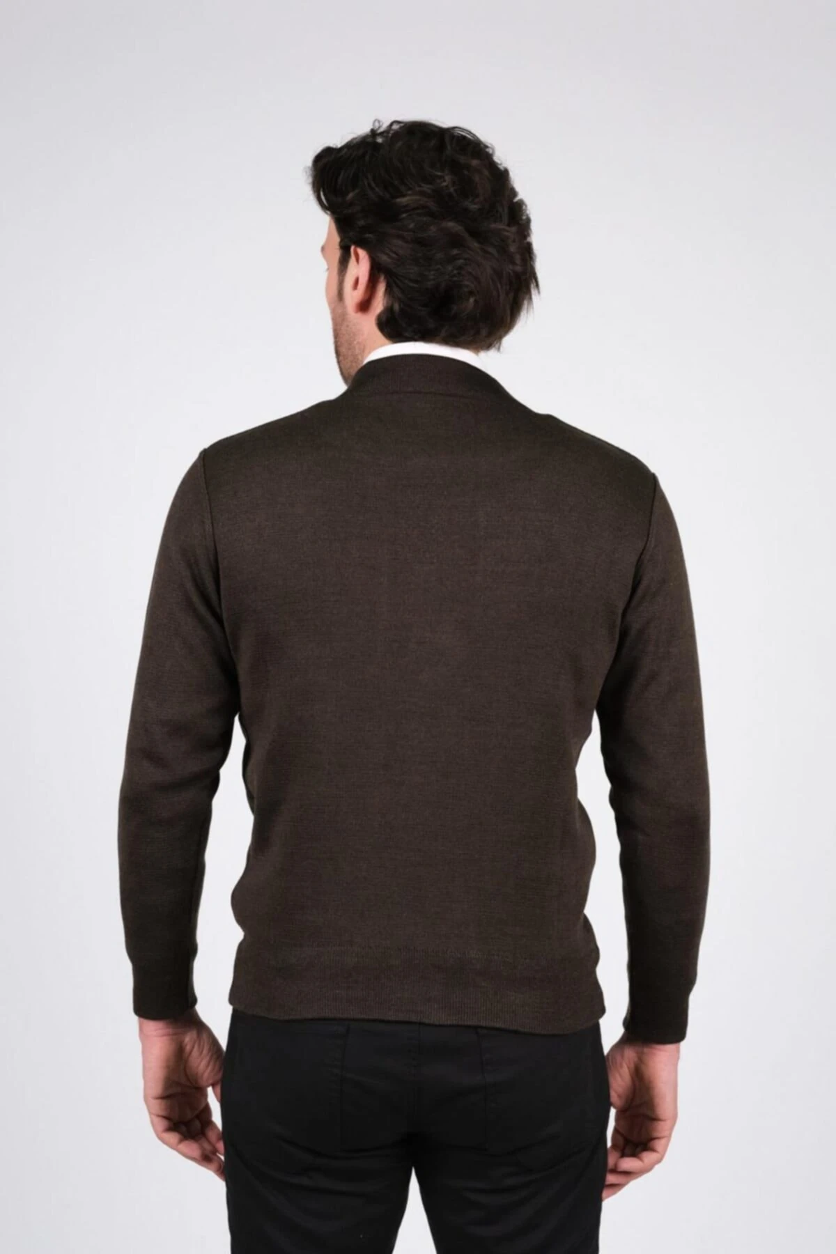 Erkek Hakim Yaka Astarlı Triko Mont Fermuarlı Desenli Kol Ve Bel Lastikli Çelik Örgü