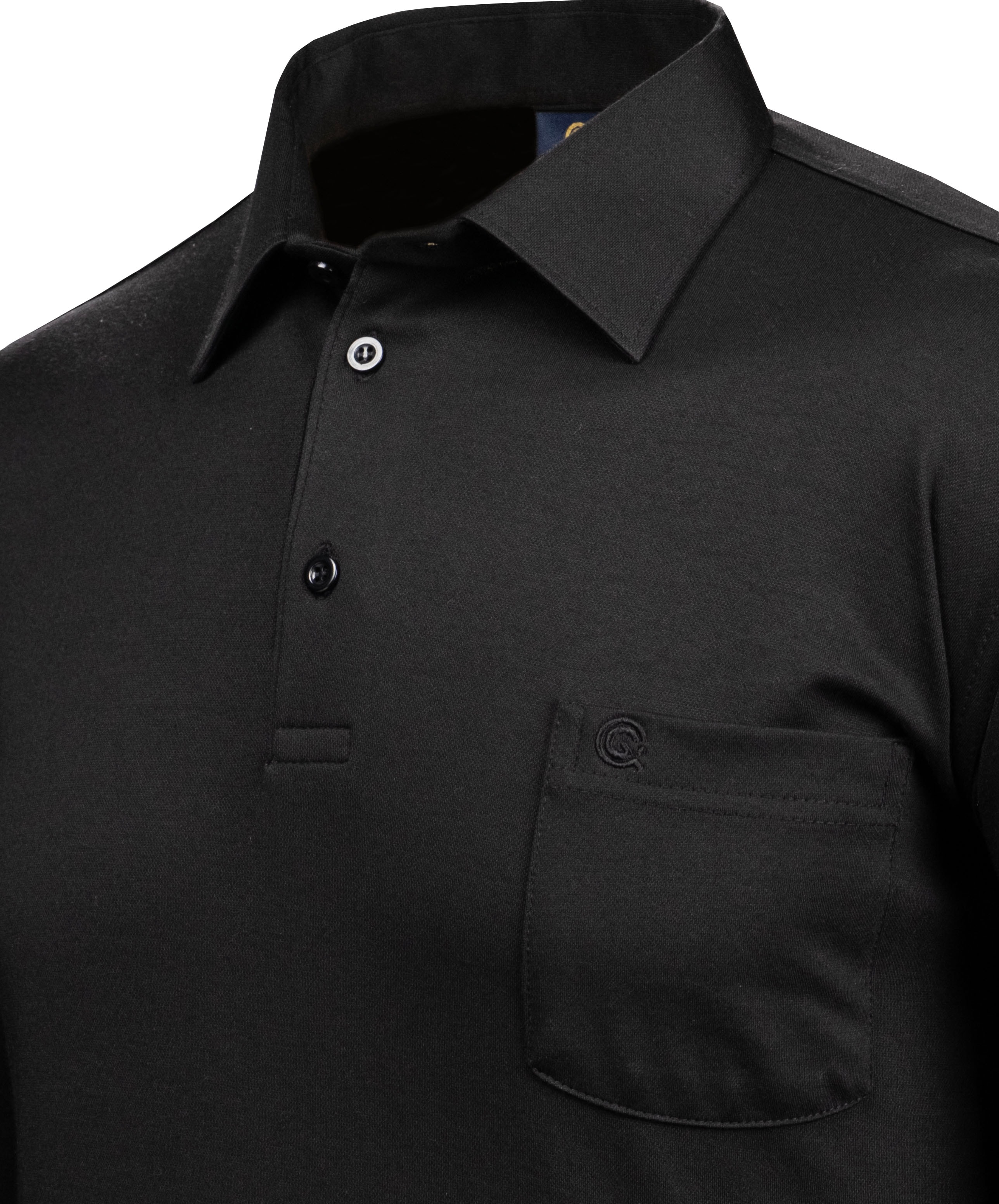 Stripe Knitwear Thin Spring Men's Shirt Collar Sleeve Cuffed Pocket Sweat - BLACK